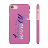Stylish Pink Snap Case - ‘Tooiicy’ Design for Trendy Smartphone Protection Printify