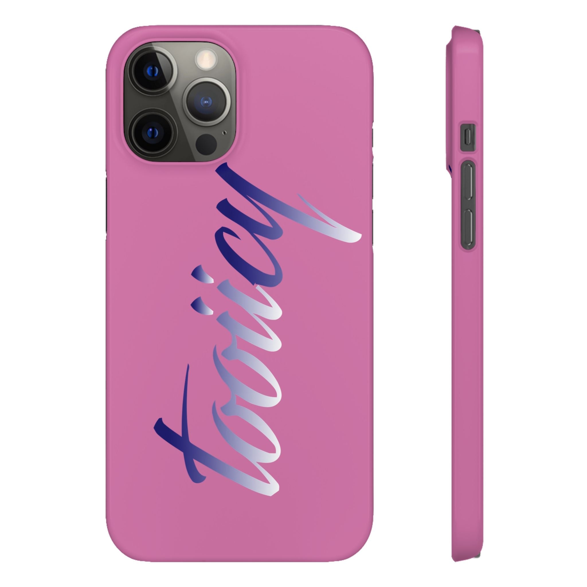 Stylish Pink Snap Case - ‘Tooiicy’ Design for Trendy Smartphone Protection Printify