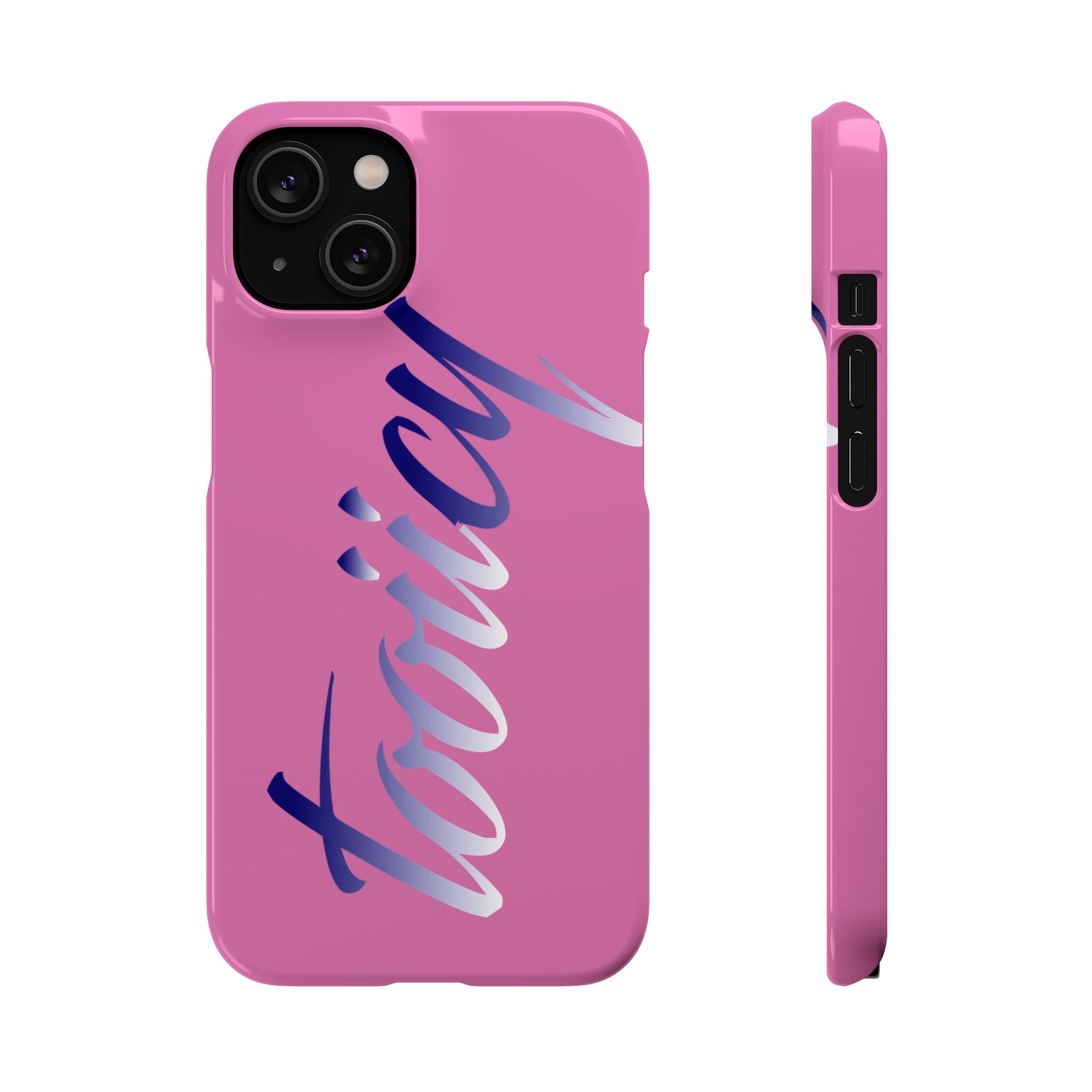 Stylish Pink Snap Case - ‘Tooiicy’ Design for Trendy Smartphone Protection Printify