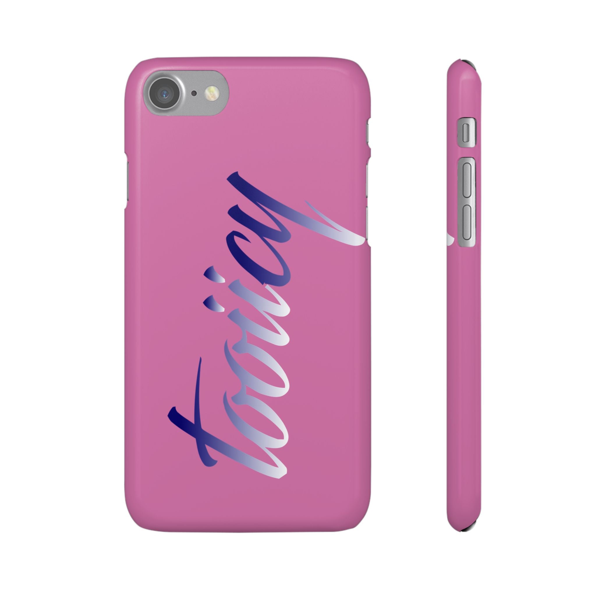 Stylish Pink Snap Case - ‘Tooiicy’ Design for Trendy Smartphone Protection Printify