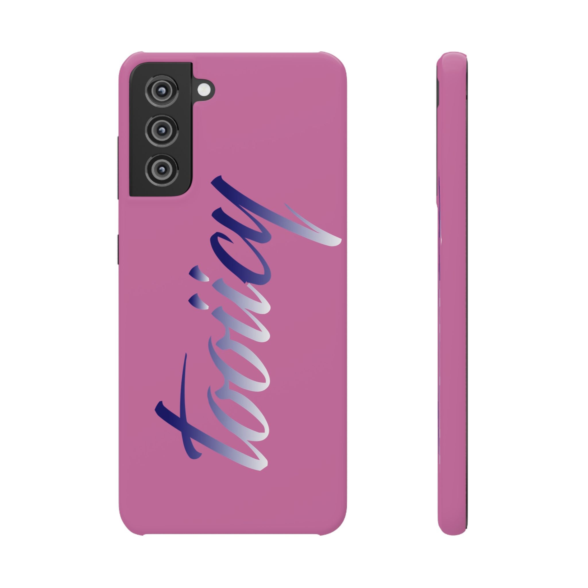 Stylish Pink Snap Case - ‘Tooiicy’ Design for Trendy Smartphone Protection Printify