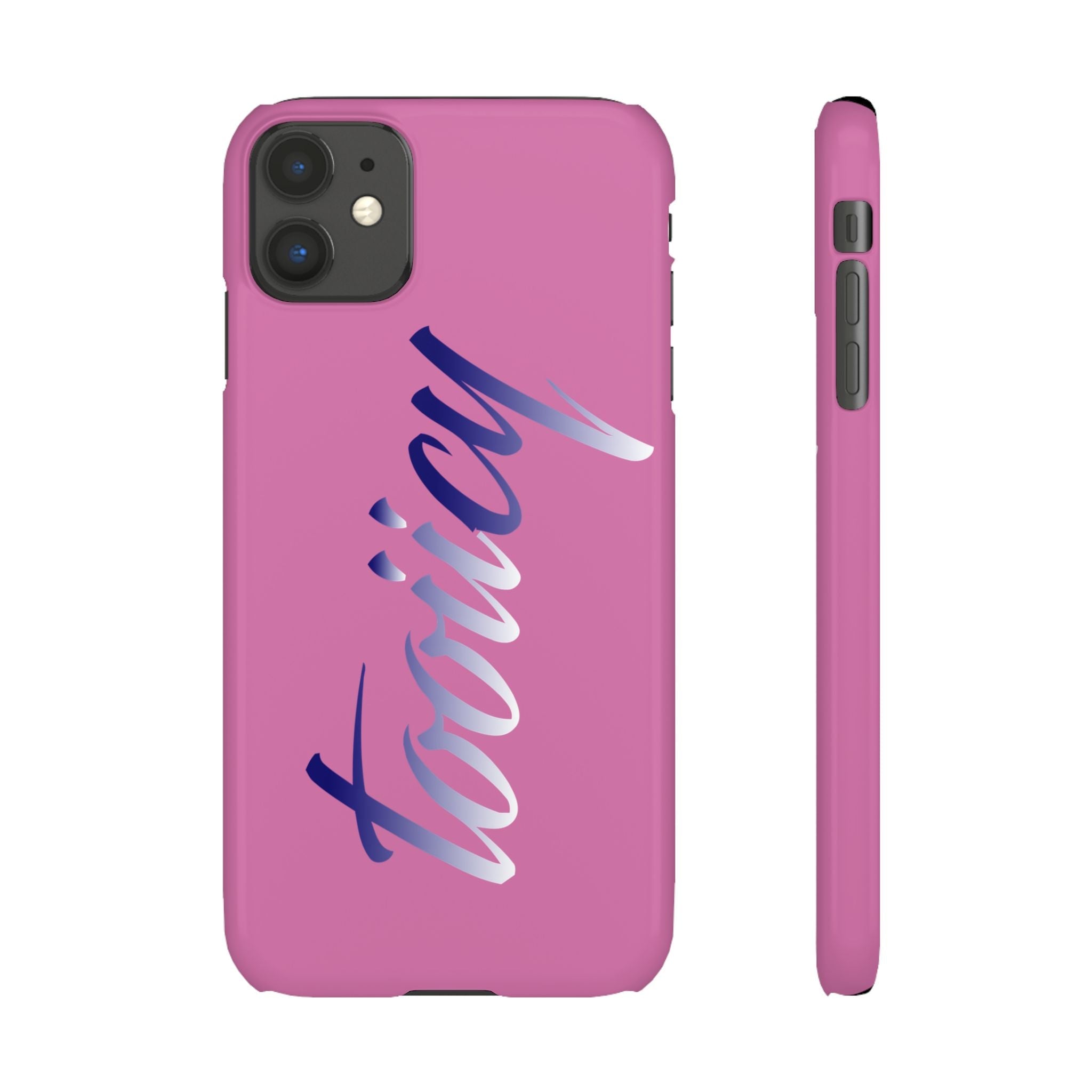Stylish Pink Snap Case - ‘Tooiicy’ Design for Trendy Smartphone Protection Printify