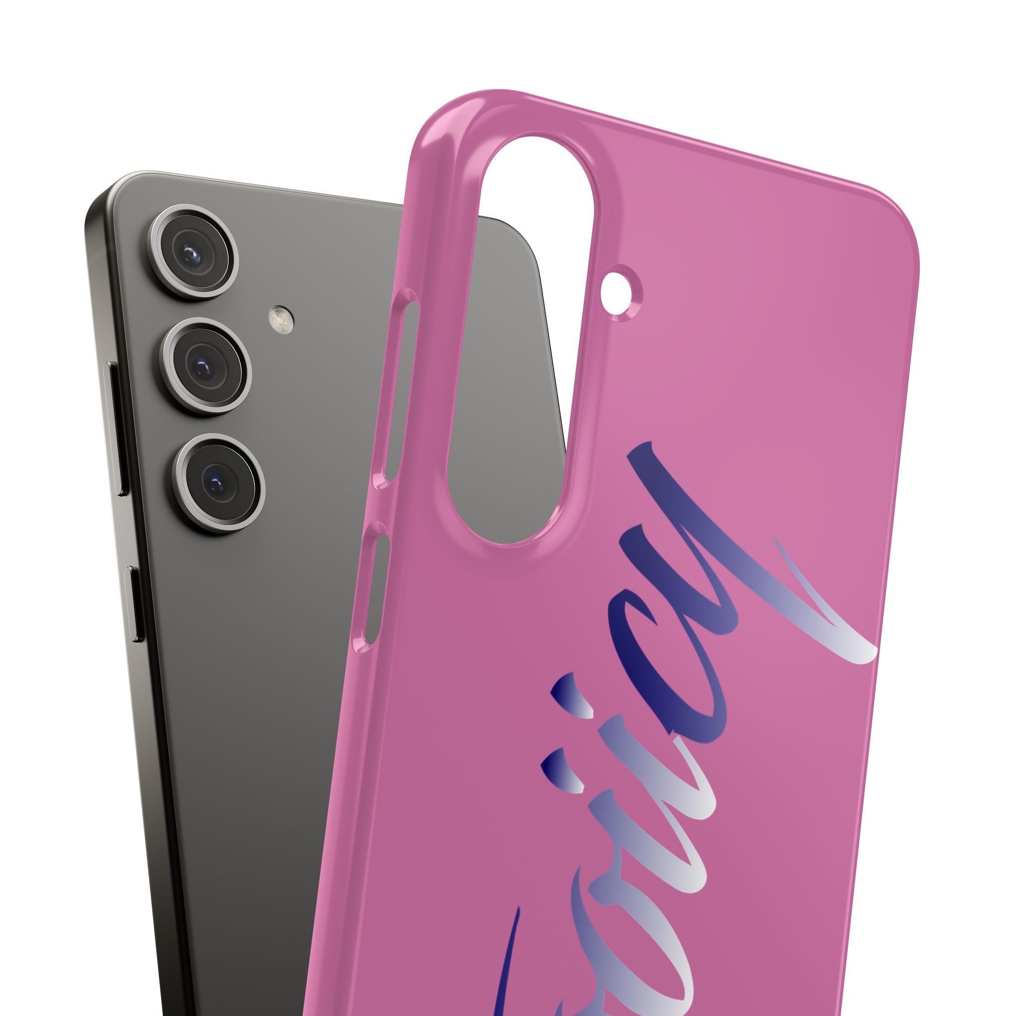 Stylish Pink Snap Case - ‘Tooiicy’ Design for Trendy Smartphone Protection Printify
