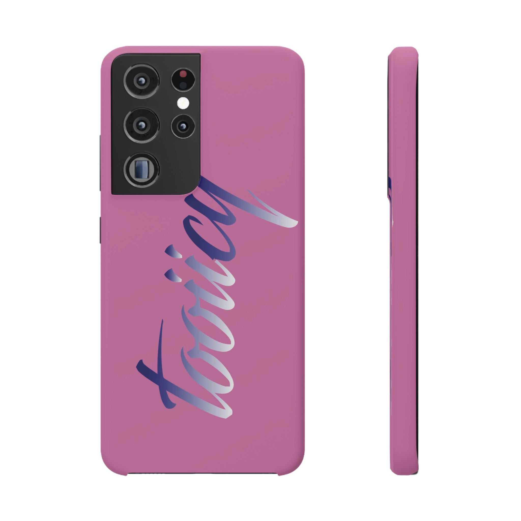 Stylish Pink Snap Case - ‘Tooiicy’ Design for Trendy Smartphone Protection Printify