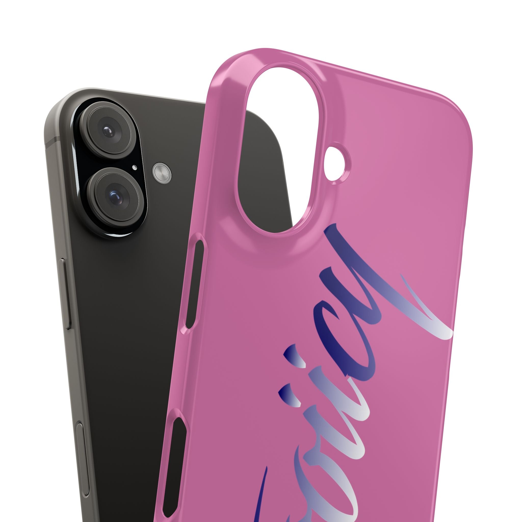 Stylish Pink Snap Case - ‘Tooiicy’ Design for Trendy Smartphone Protection Printify