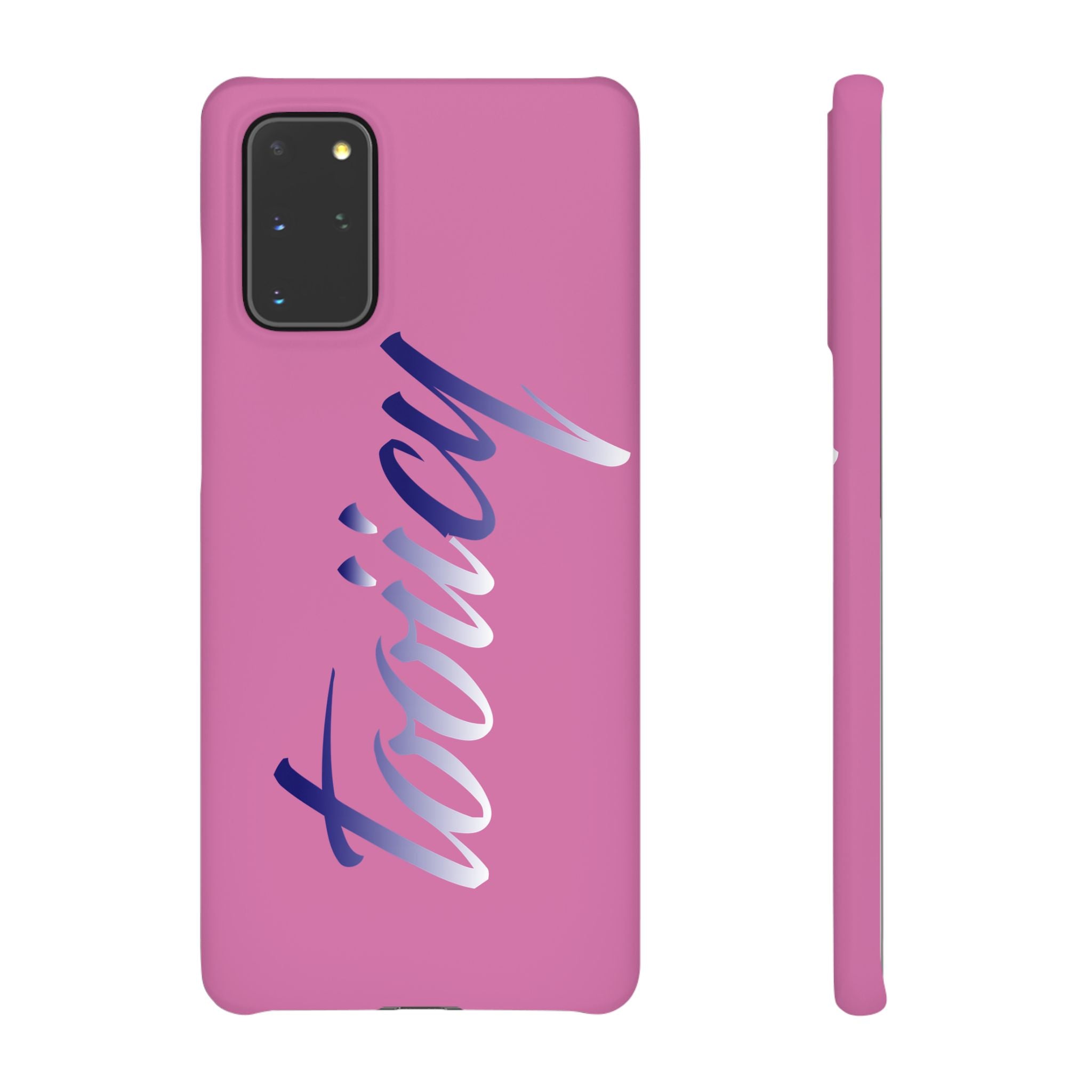 Stylish Pink Snap Case - ‘Tooiicy’ Design for Trendy Smartphone Protection Printify