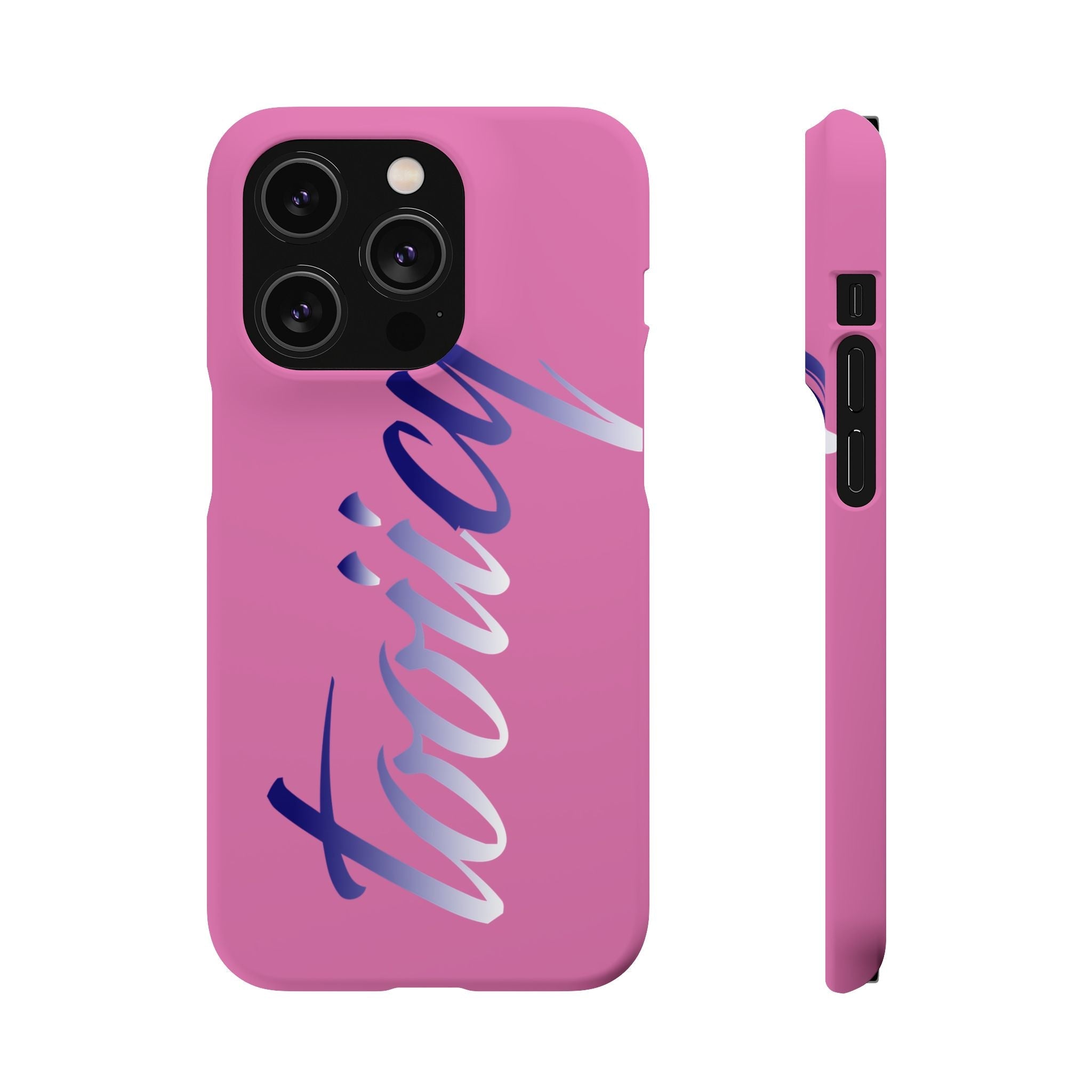 Stylish Pink Snap Case - ‘Tooiicy’ Design for Trendy Smartphone Protection Printify