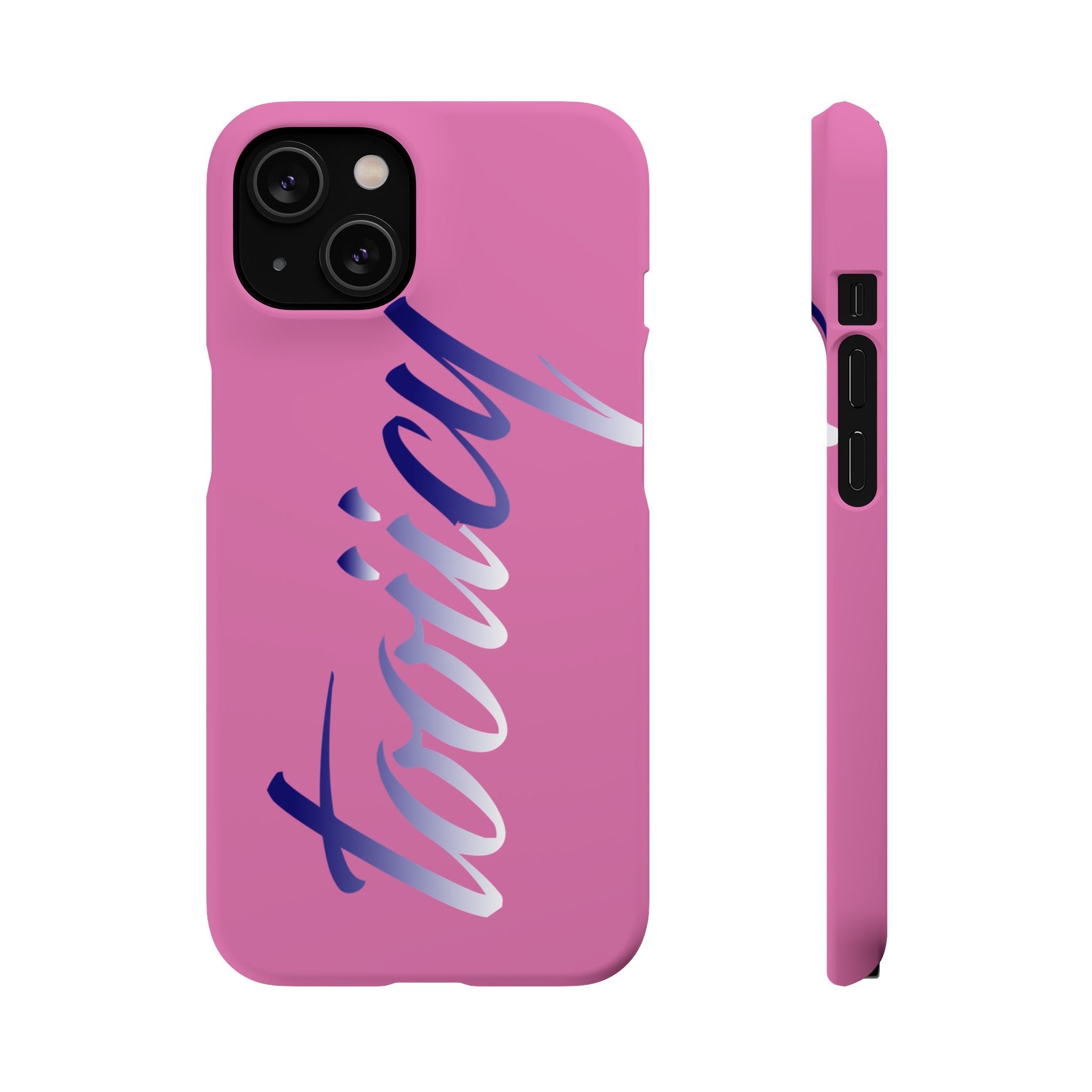 Stylish Pink Snap Case - ‘Tooiicy’ Design for Trendy Smartphone Protection Printify