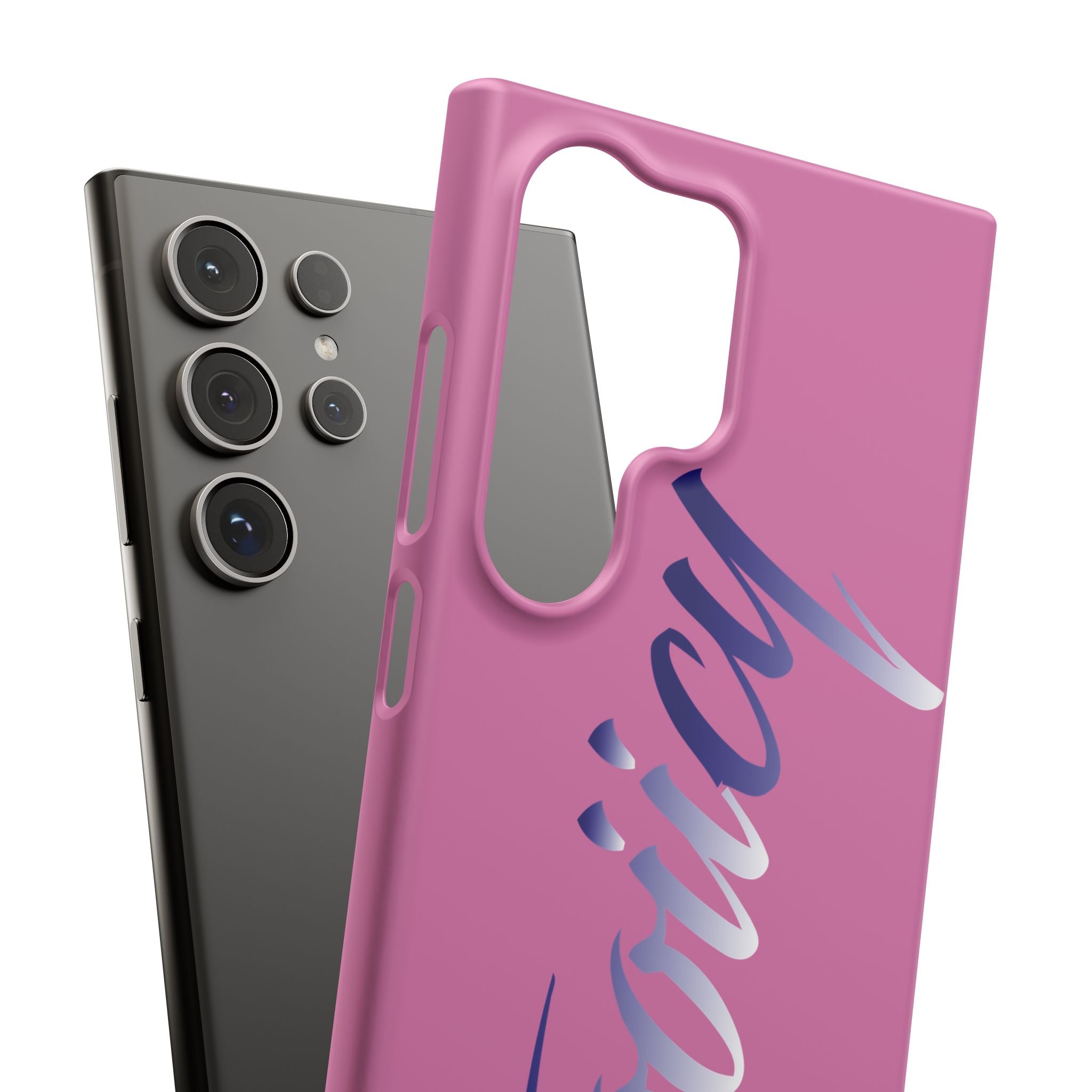 Stylish Pink Snap Case - ‘Tooiicy’ Design for Trendy Smartphone Protection Printify