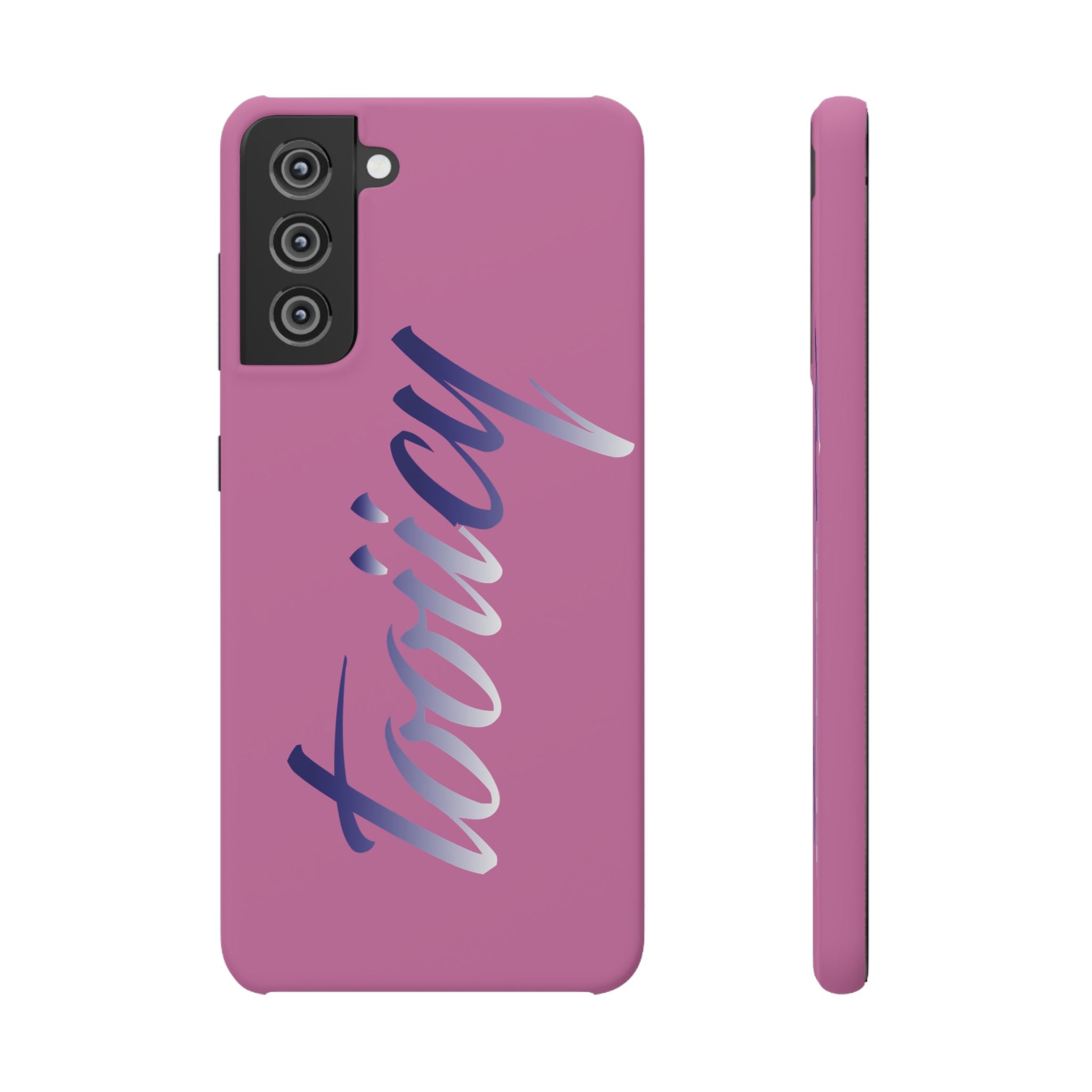 Stylish Pink Snap Case - ‘Tooiicy’ Design for Trendy Smartphone Protection Printify