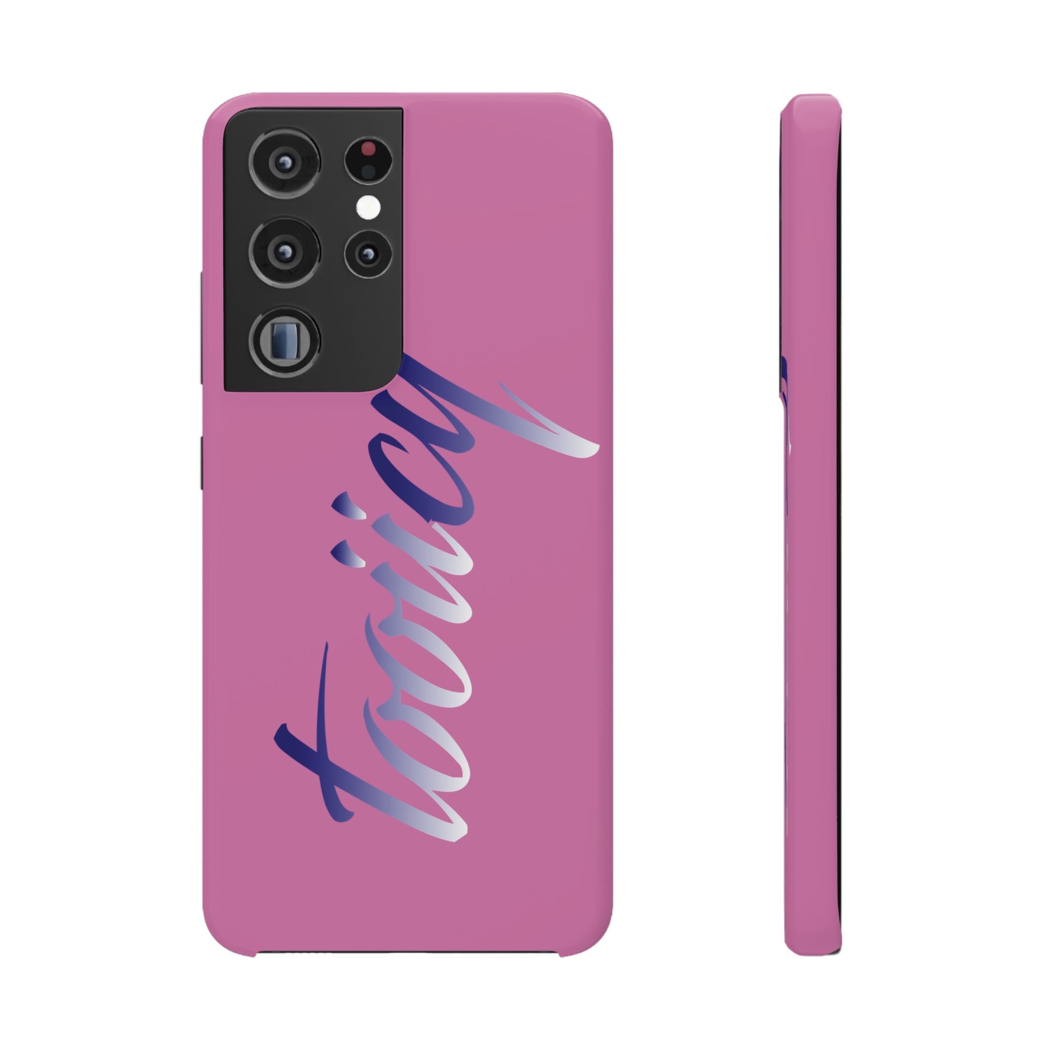 Stylish Pink Snap Case - ‘Tooiicy’ Design for Trendy Smartphone Protection Printify