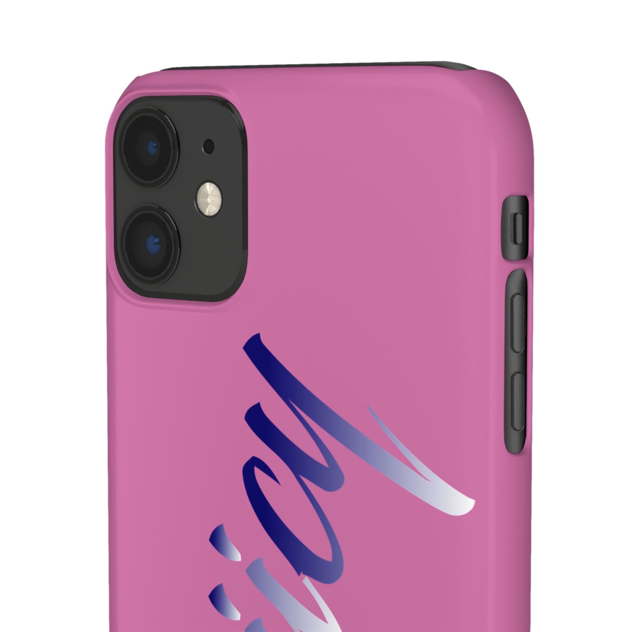 Stylish Pink Snap Case - ‘Tooiicy’ Design for Trendy Smartphone Protection Printify