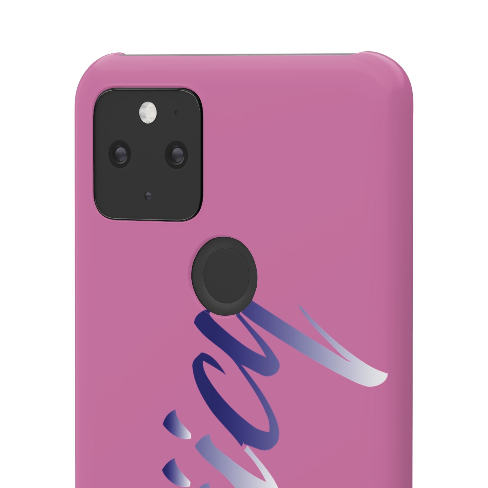 Stylish Pink Snap Case - ‘Tooiicy’ Design for Trendy Smartphone Protection Printify