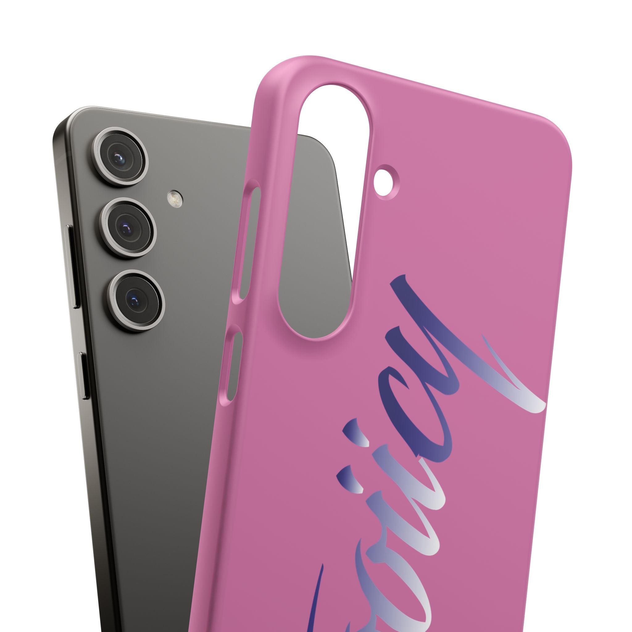 Stylish Pink Snap Case - ‘Tooiicy’ Design for Trendy Smartphone Protection Printify