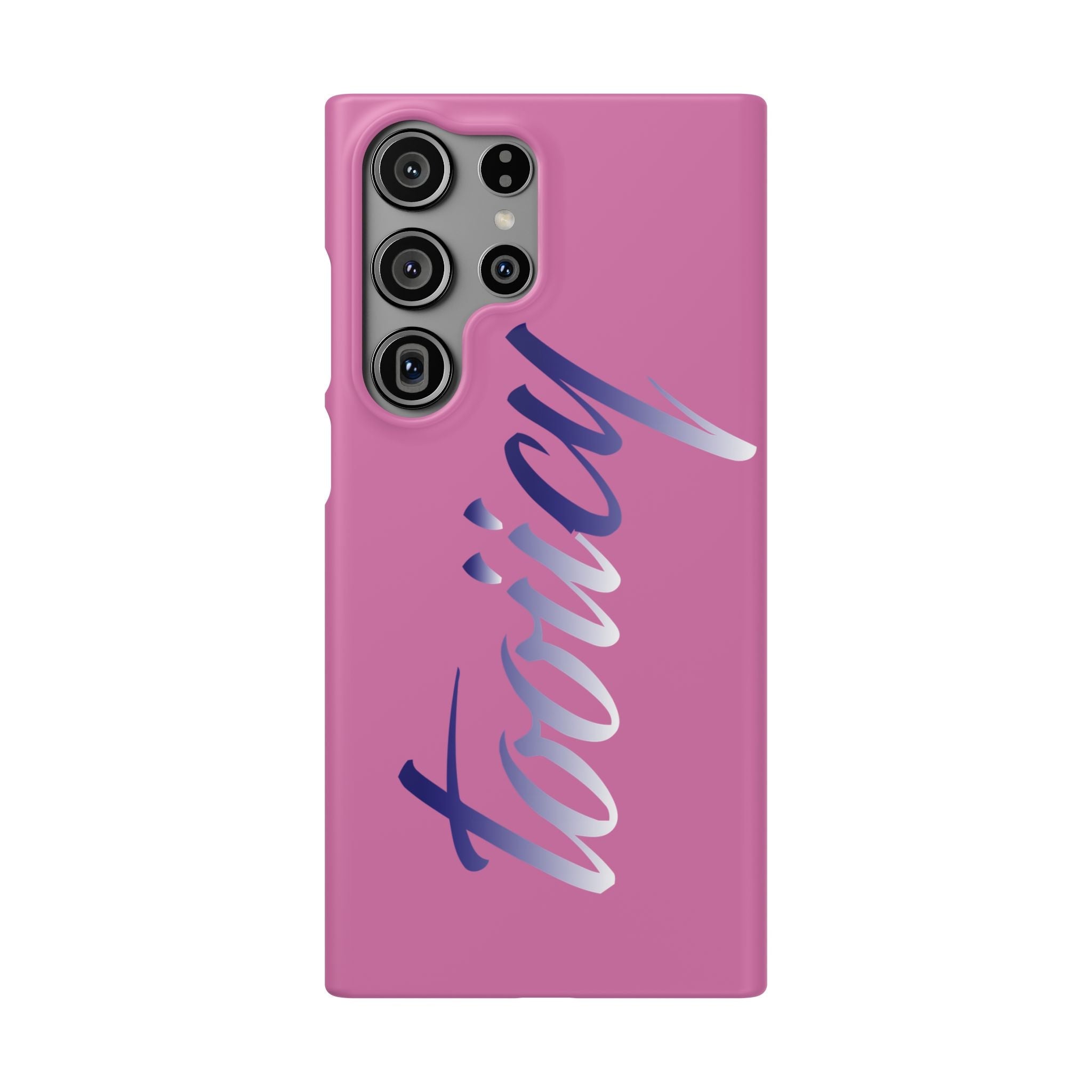 Stylish Pink Snap Case - ‘Tooiicy’ Design for Trendy Smartphone Protection Printify
