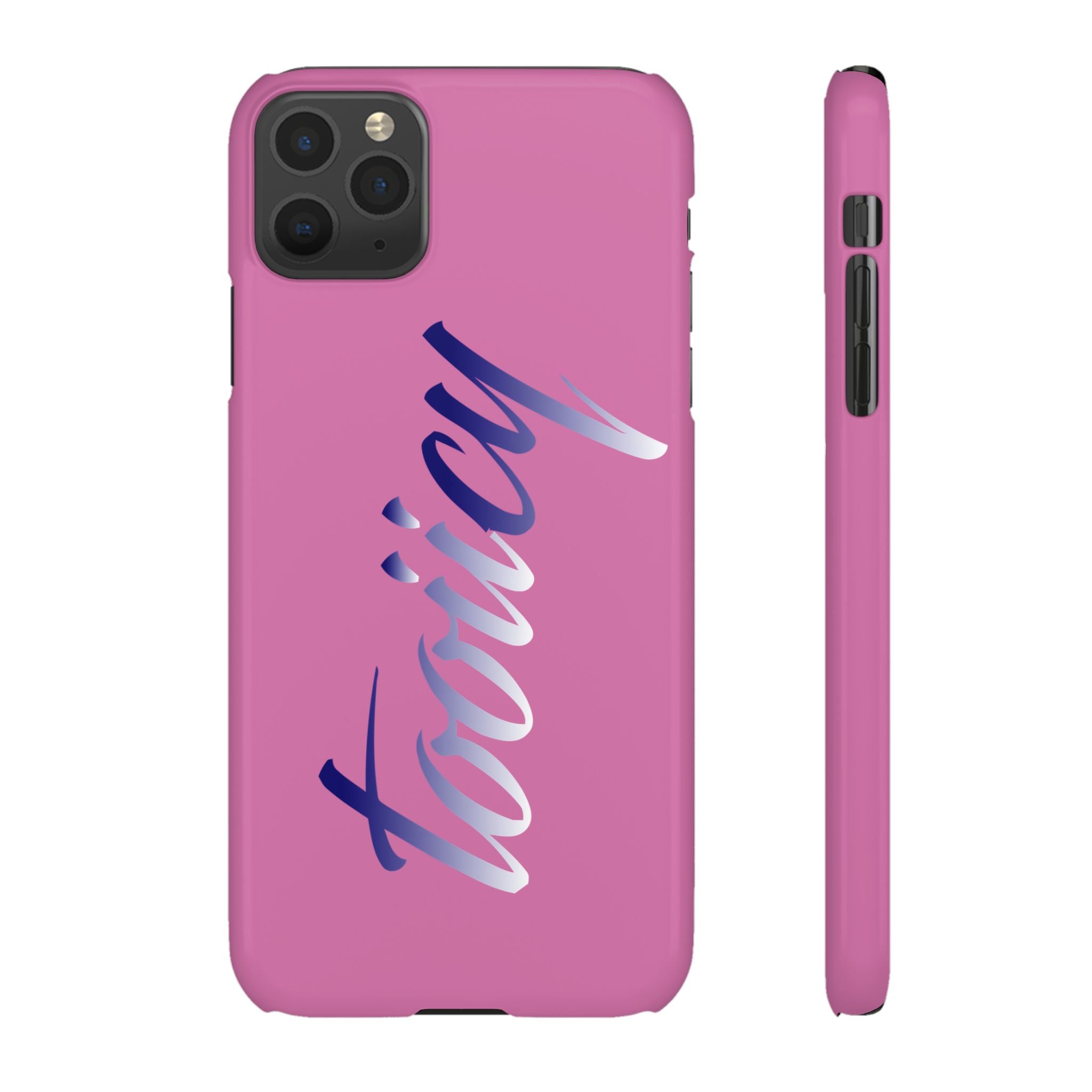 Stylish Pink Snap Case - ‘Tooiicy’ Design for Trendy Smartphone Protection Printify