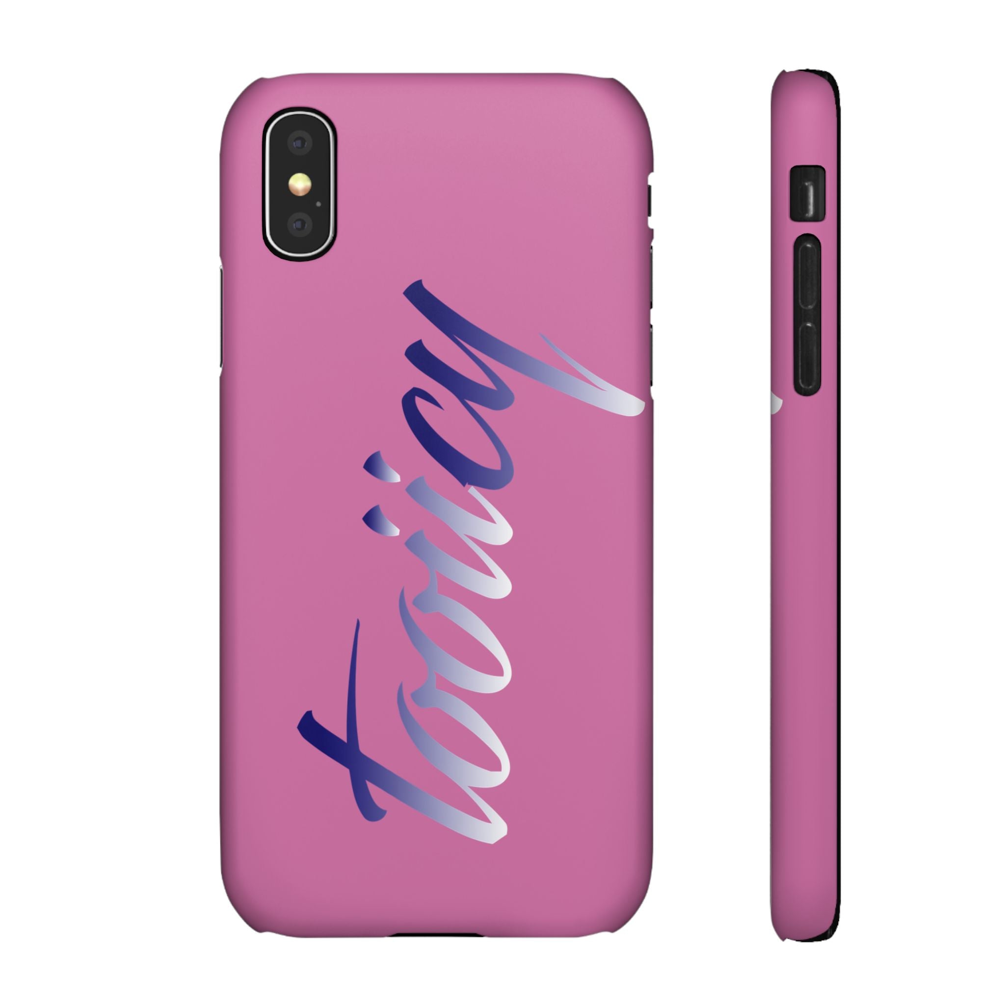 Stylish Pink Snap Case - ‘Tooiicy’ Design for Trendy Smartphone Protection Printify
