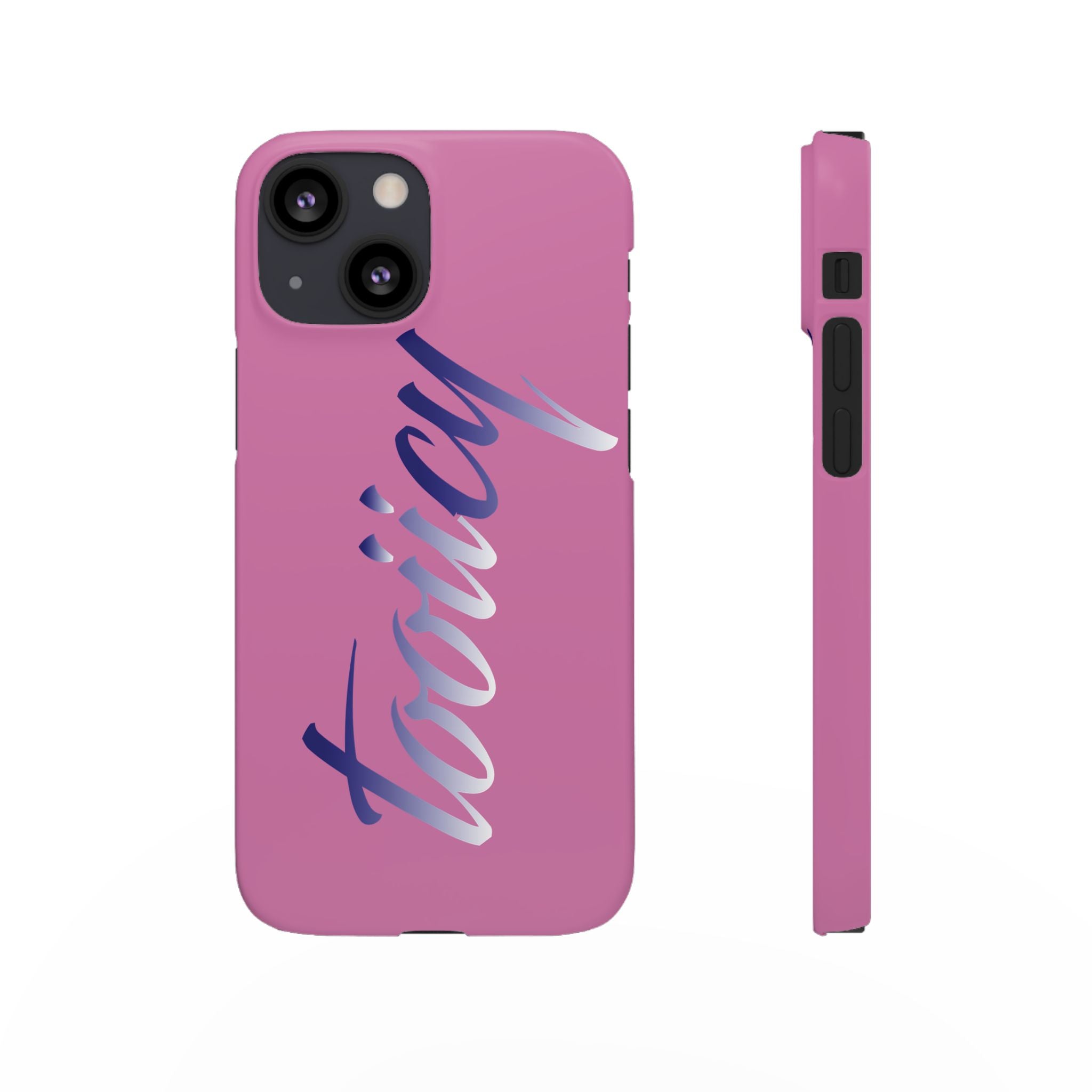 Stylish Pink Snap Case - ‘Tooiicy’ Design for Trendy Smartphone Protection Printify