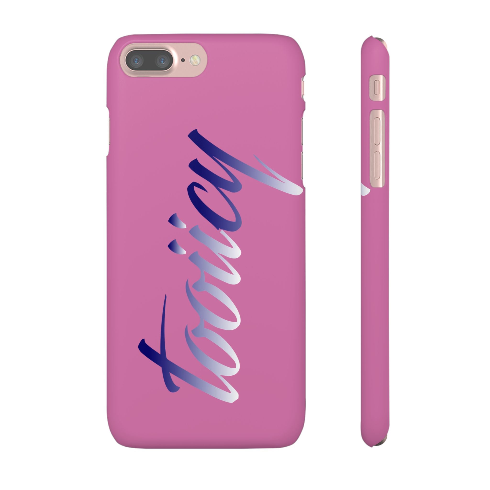 Stylish Pink Snap Case - ‘Tooiicy’ Design for Trendy Smartphone Protection Printify