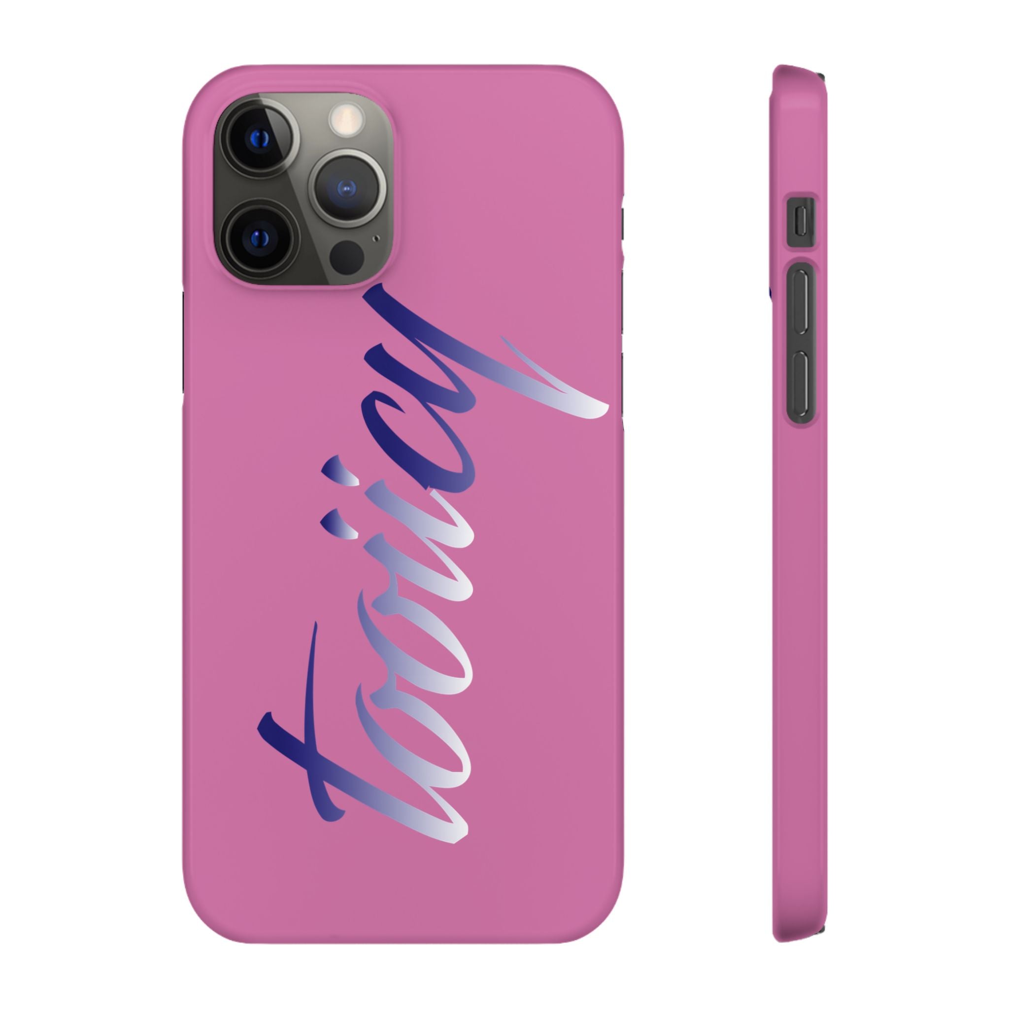 Stylish Pink Snap Case - ‘Tooiicy’ Design for Trendy Smartphone Protection Printify