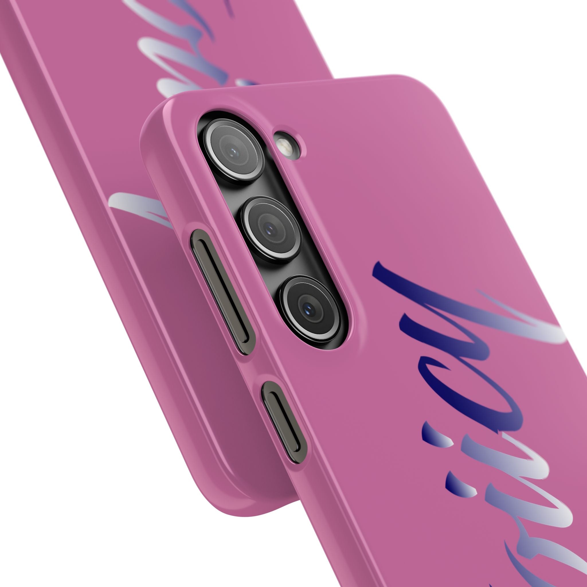 Stylish Pink Snap Case - ‘Tooiicy’ Design for Trendy Smartphone Protection Printify