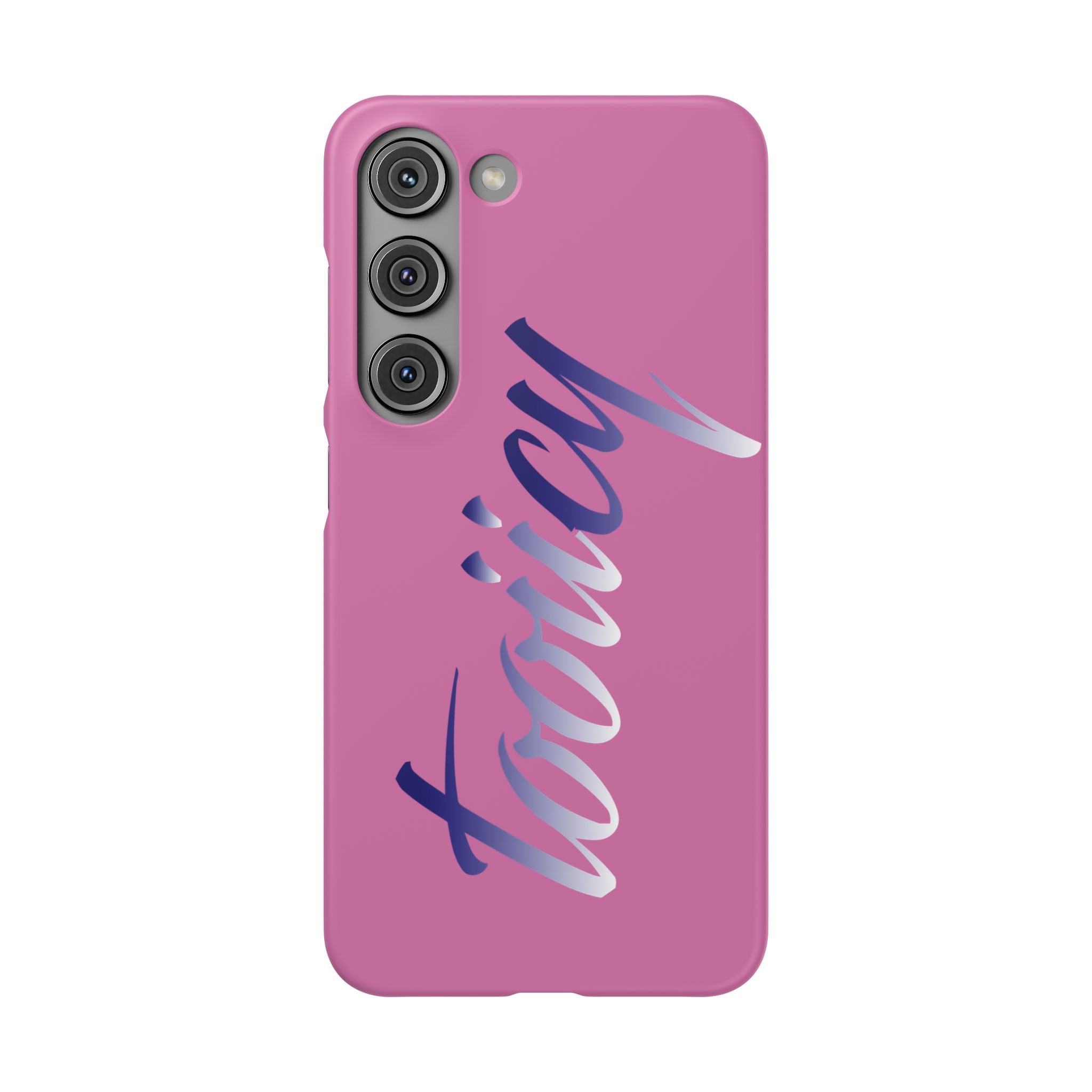 Stylish Pink Snap Case - ‘Tooiicy’ Design for Trendy Smartphone Protection Printify
