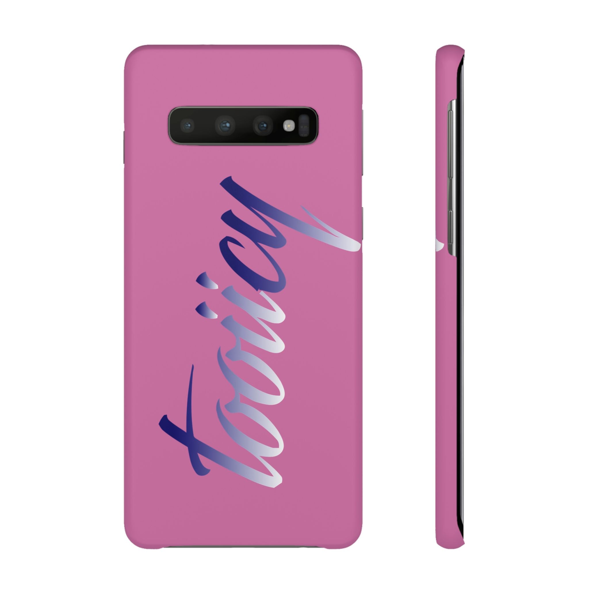 Stylish Pink Snap Case - ‘Tooiicy’ Design for Trendy Smartphone Protection Printify