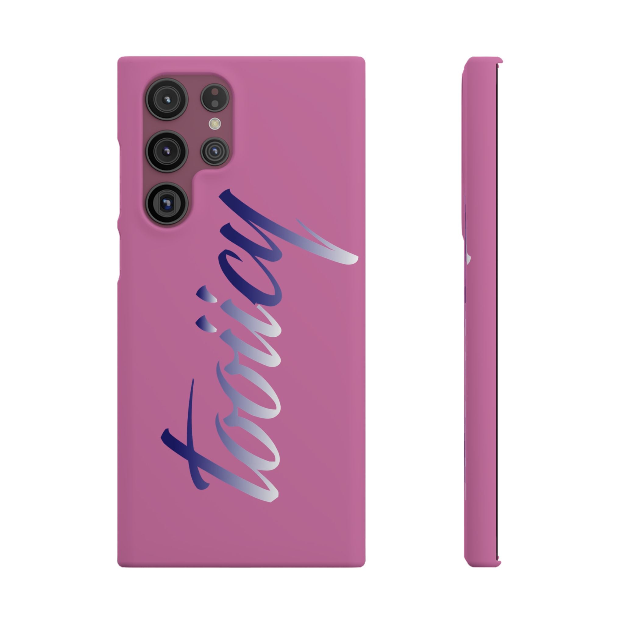 Stylish Pink Snap Case - ‘Tooiicy’ Design for Trendy Smartphone Protection Printify