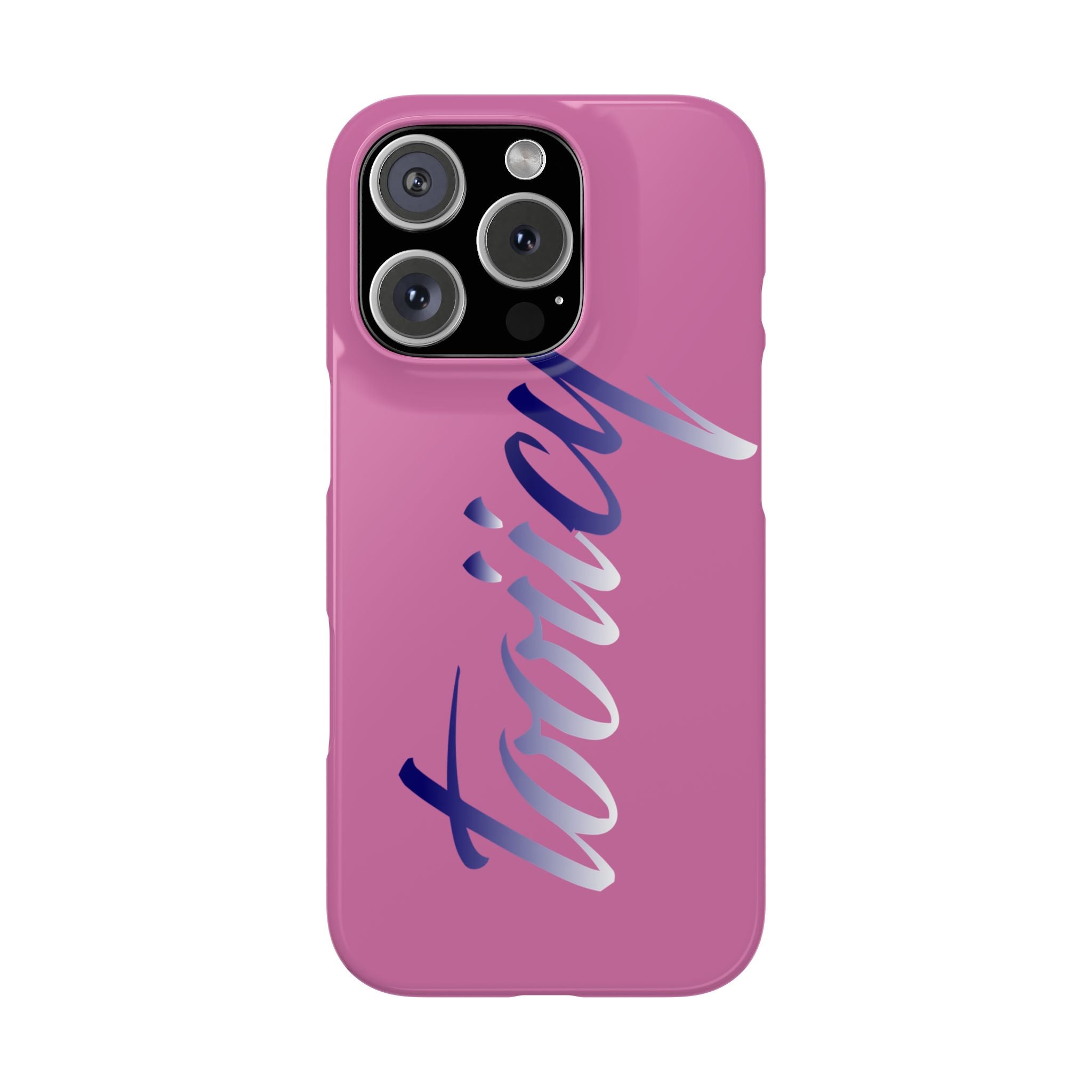 Stylish Pink Snap Case - ‘Tooiicy’ Design for Trendy Smartphone Protection Printify