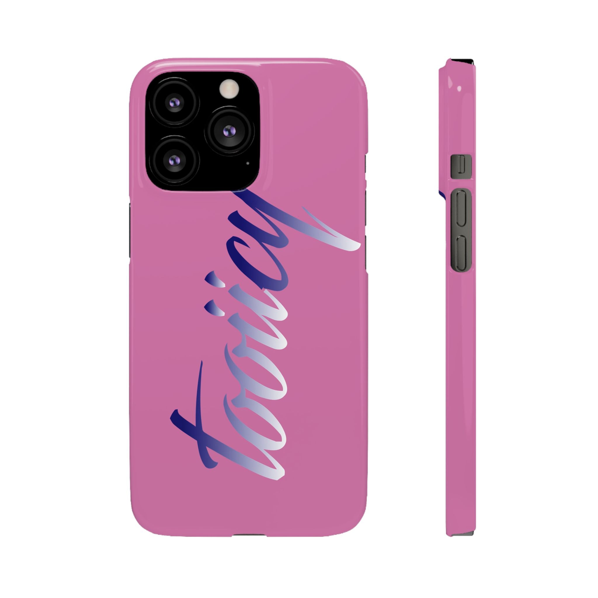 Stylish Pink Snap Case - ‘Tooiicy’ Design for Trendy Smartphone Protection Printify