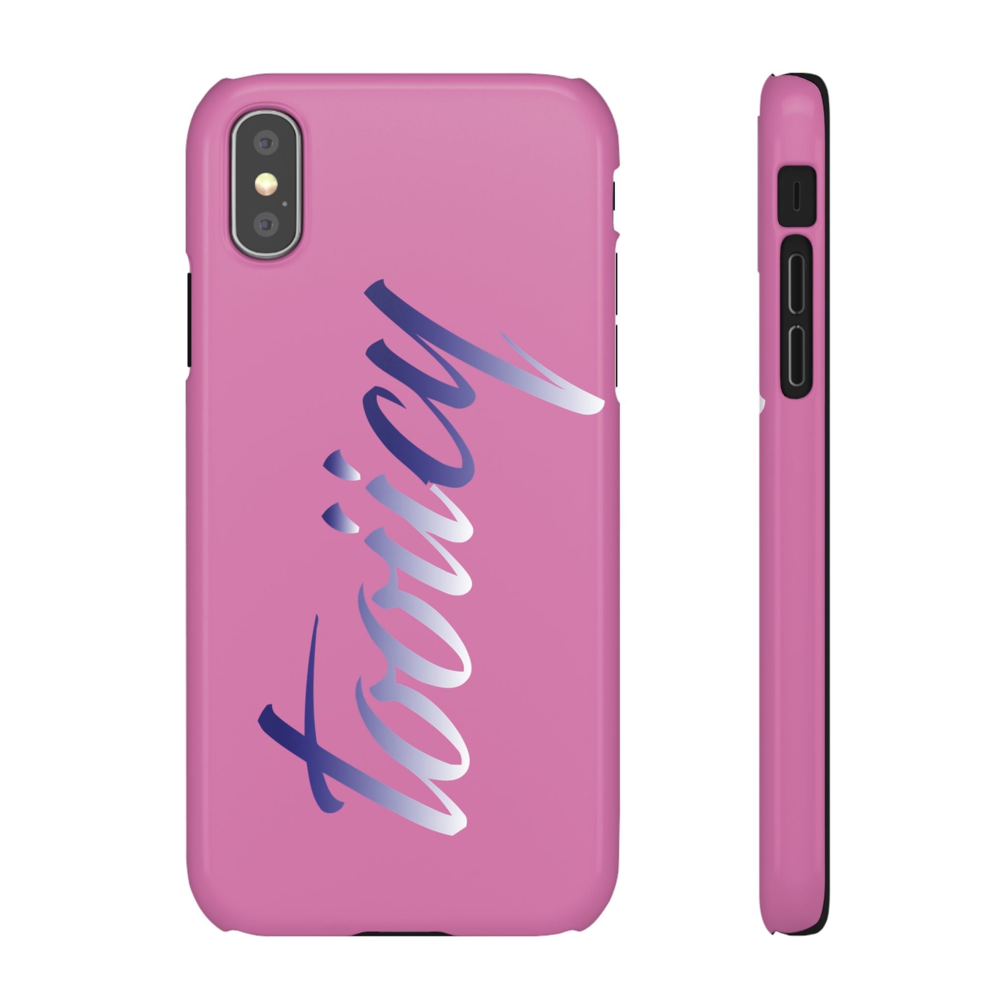 Stylish Pink Snap Case - ‘Tooiicy’ Design for Trendy Smartphone Protection Printify