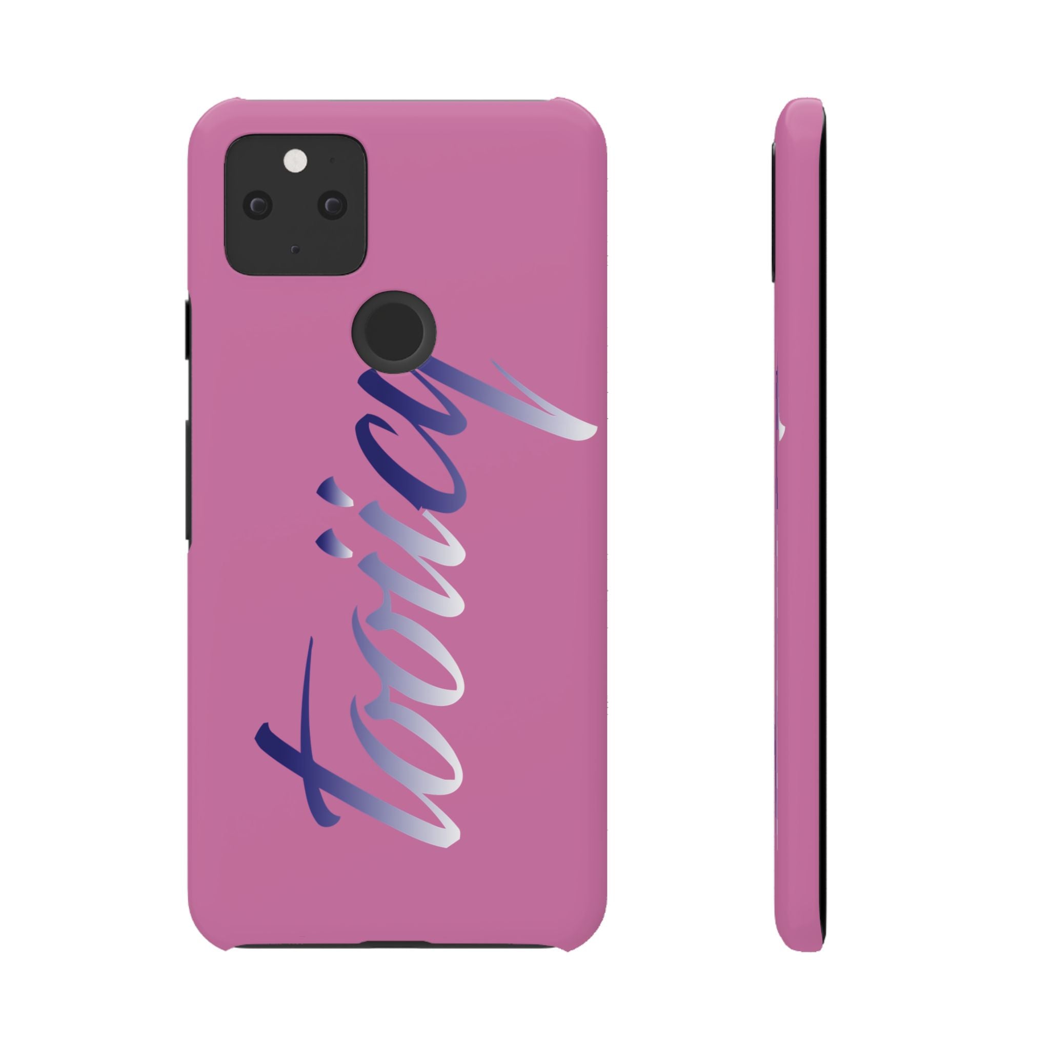 Stylish Pink Snap Case - ‘Tooiicy’ Design for Trendy Smartphone Protection Printify