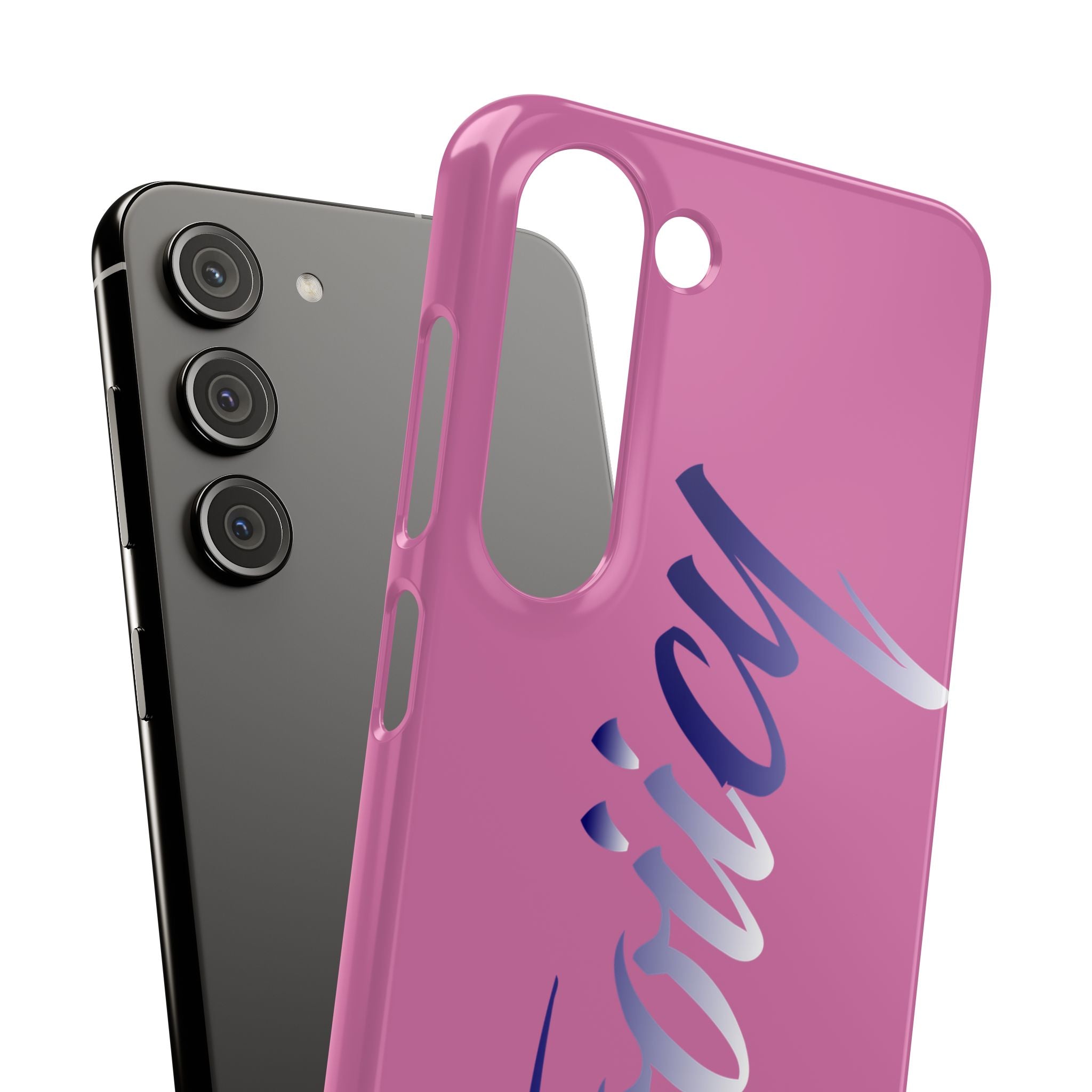 Stylish Pink Snap Case - ‘Tooiicy’ Design for Trendy Smartphone Protection Printify