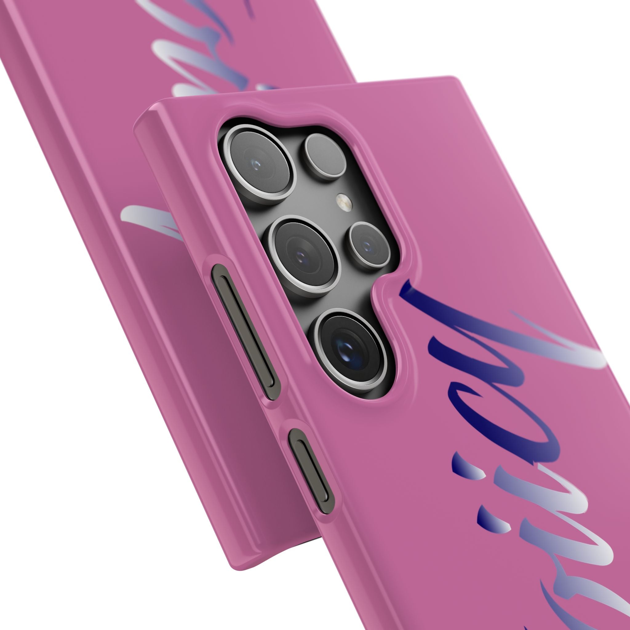 Stylish Pink Snap Case - ‘Tooiicy’ Design for Trendy Smartphone Protection Printify