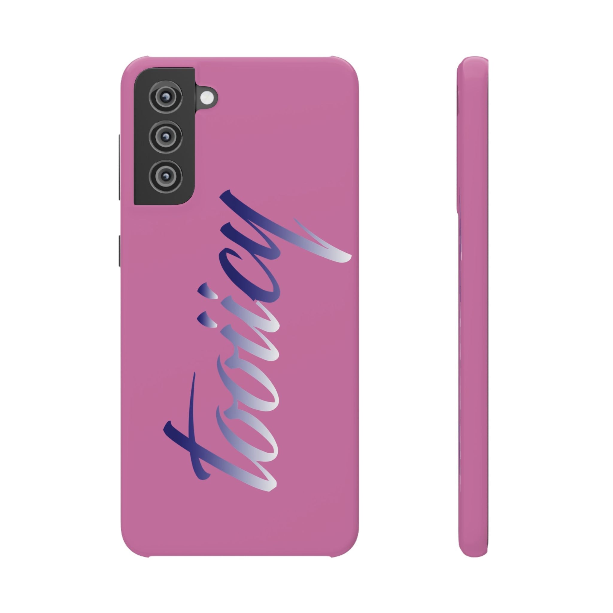 Stylish Pink Snap Case - ‘Tooiicy’ Design for Trendy Smartphone Protection Printify