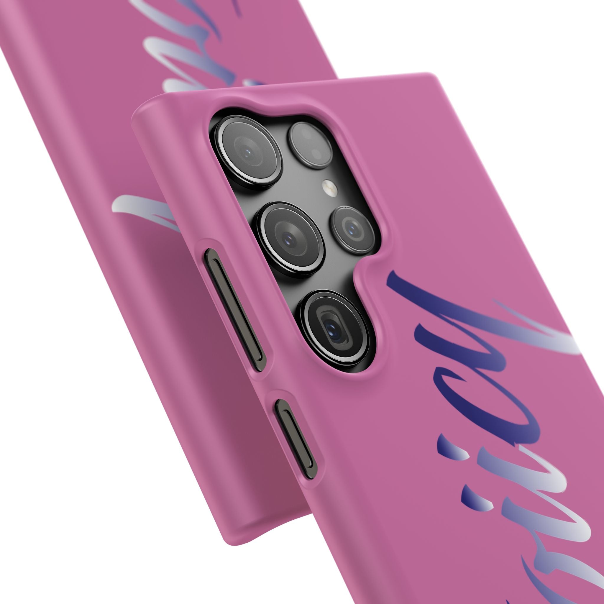 Stylish Pink Snap Case - ‘Tooiicy’ Design for Trendy Smartphone Protection Printify