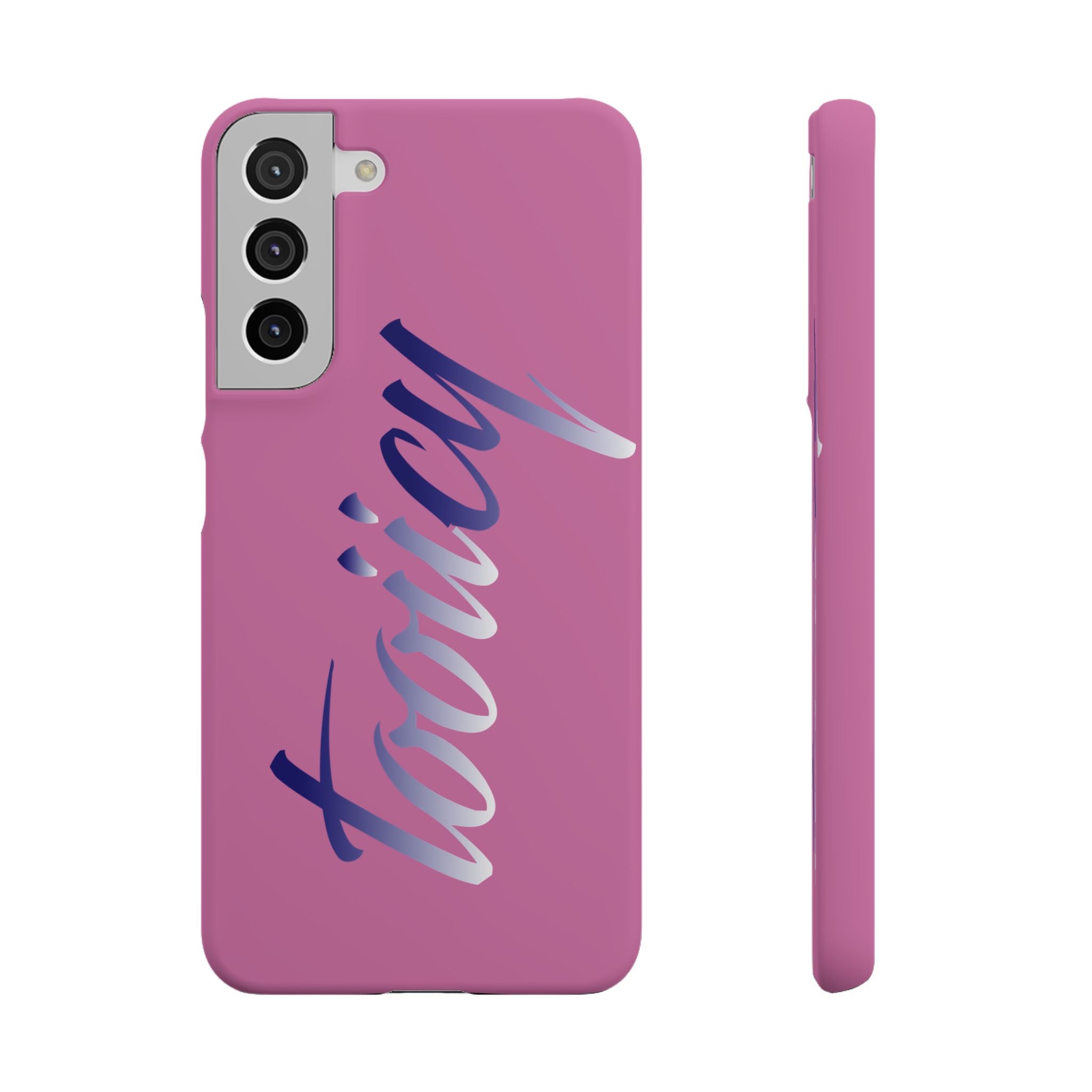 Stylish Pink Snap Case - ‘Tooiicy’ Design for Trendy Smartphone Protection Printify