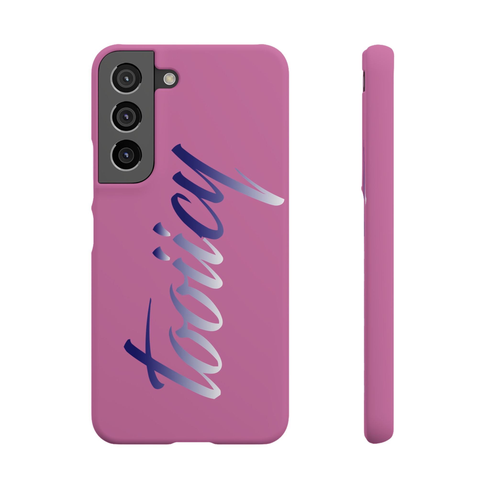 Stylish Pink Snap Case - ‘Tooiicy’ Design for Trendy Smartphone Protection Printify