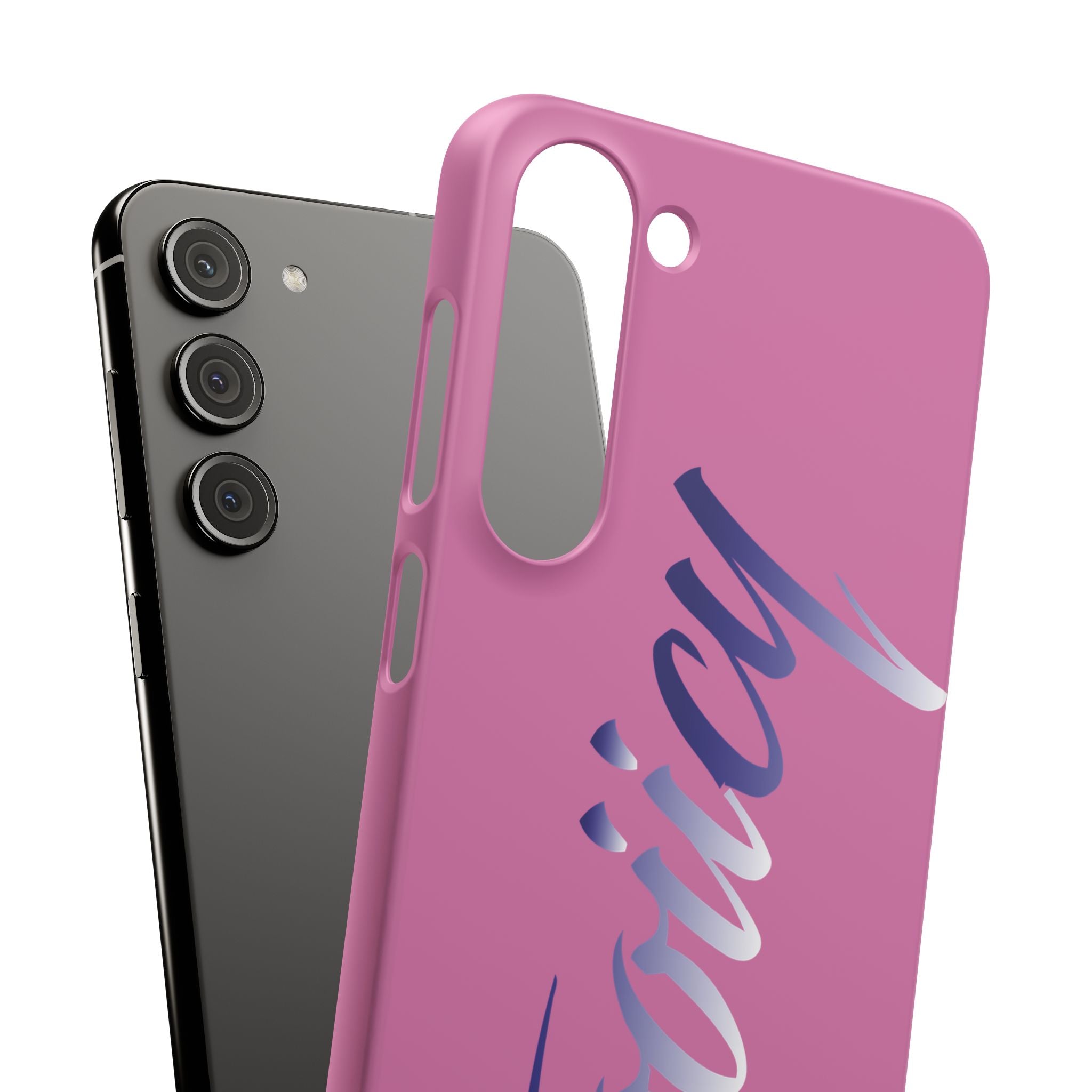 Stylish Pink Snap Case - ‘Tooiicy’ Design for Trendy Smartphone Protection Printify