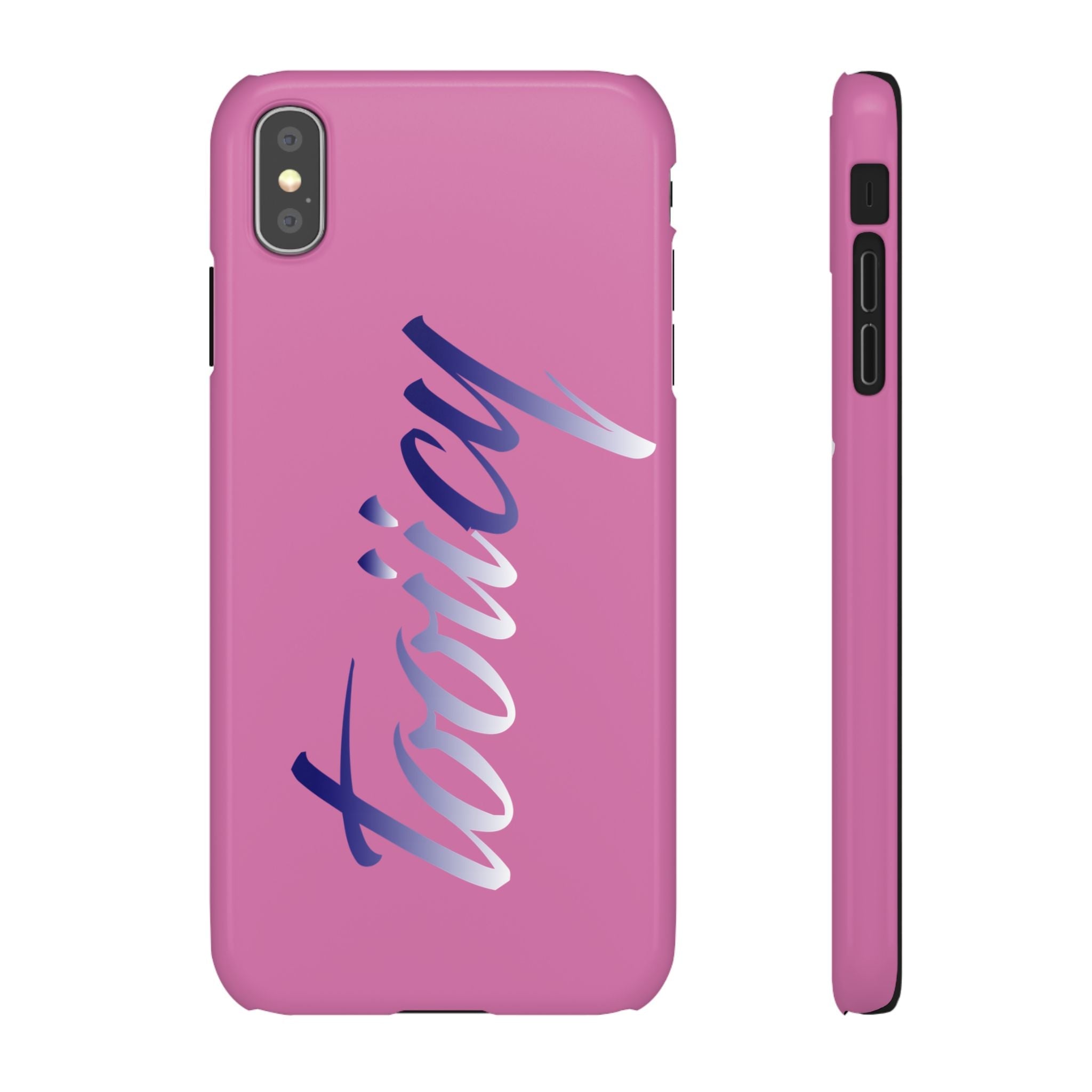 Stylish Pink Snap Case - ‘Tooiicy’ Design for Trendy Smartphone Protection Printify