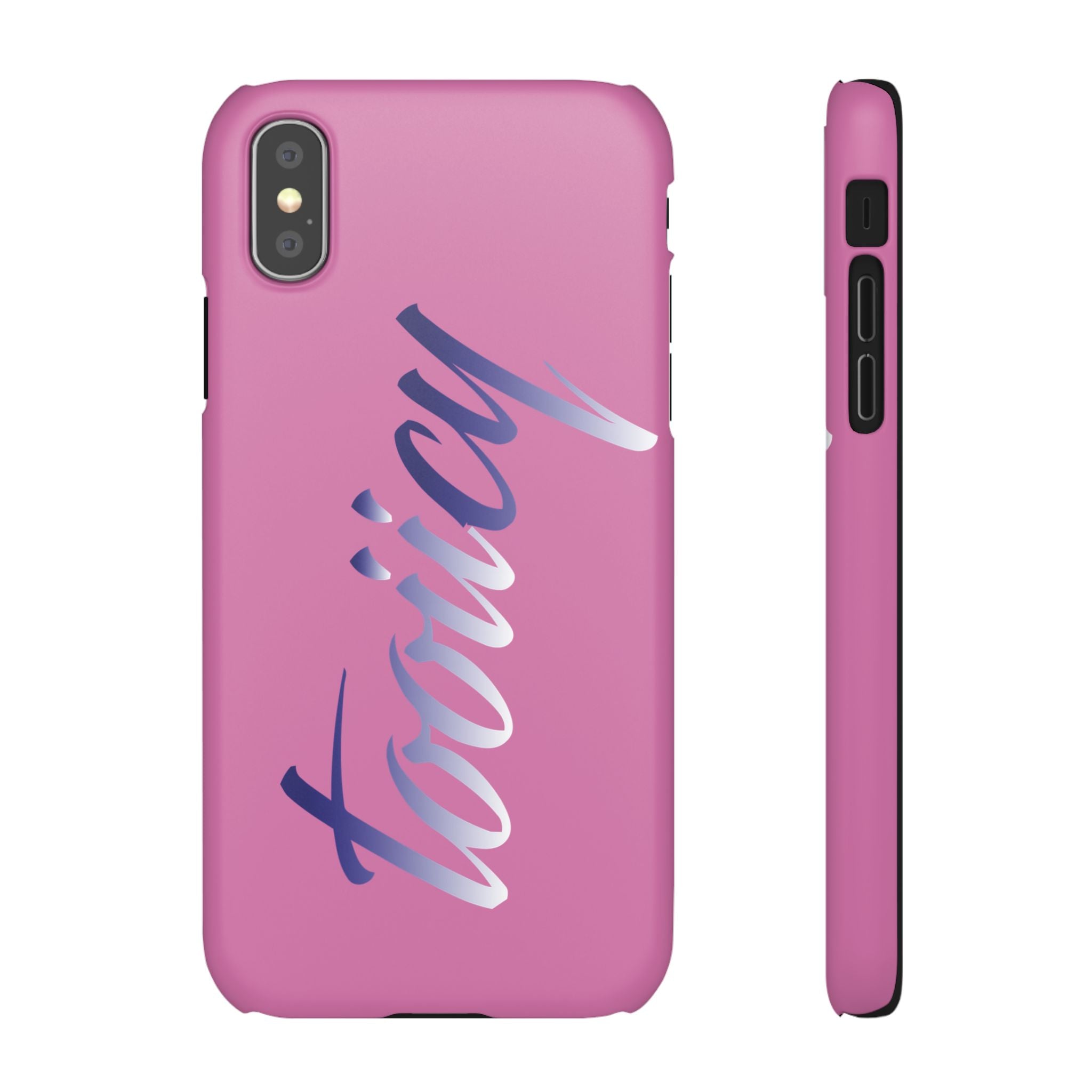 Stylish Pink Snap Case - ‘Tooiicy’ Design for Trendy Smartphone Protection Printify