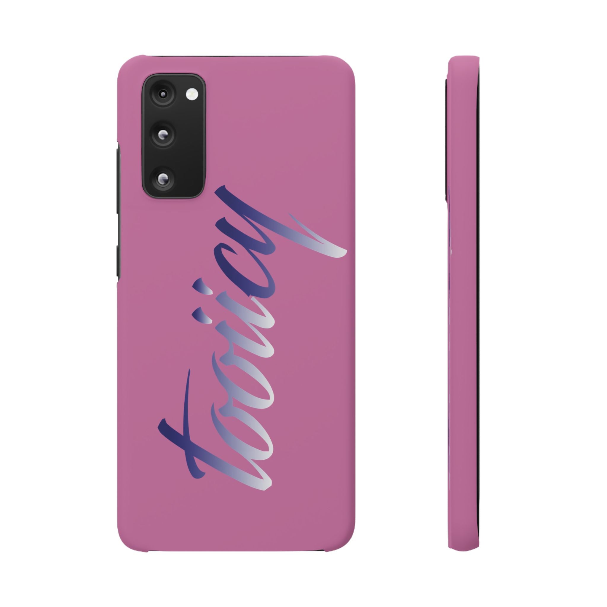Stylish Pink Snap Case - ‘Tooiicy’ Design for Trendy Smartphone Protection Printify