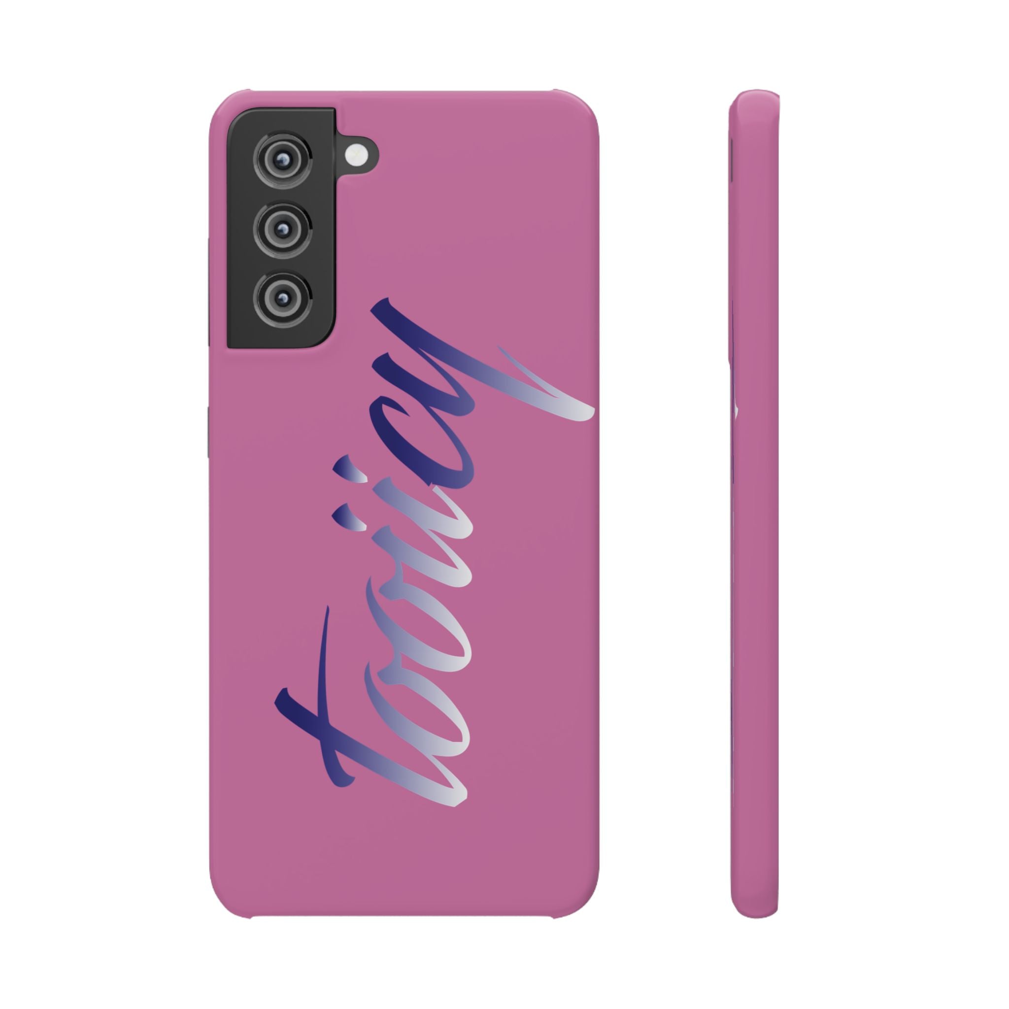 Stylish Pink Snap Case - ‘Tooiicy’ Design for Trendy Smartphone Protection Printify
