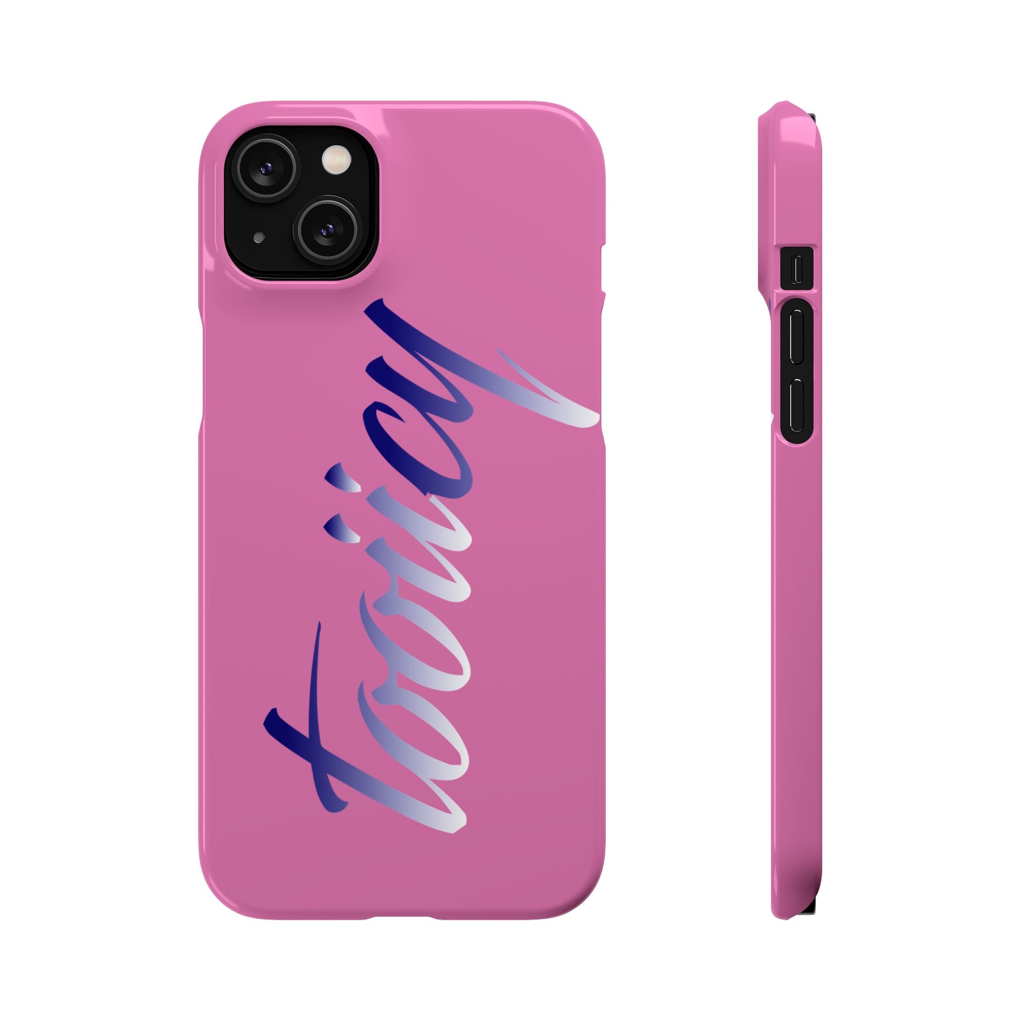 Stylish Pink Snap Case - ‘Tooiicy’ Design for Trendy Smartphone Protection Printify