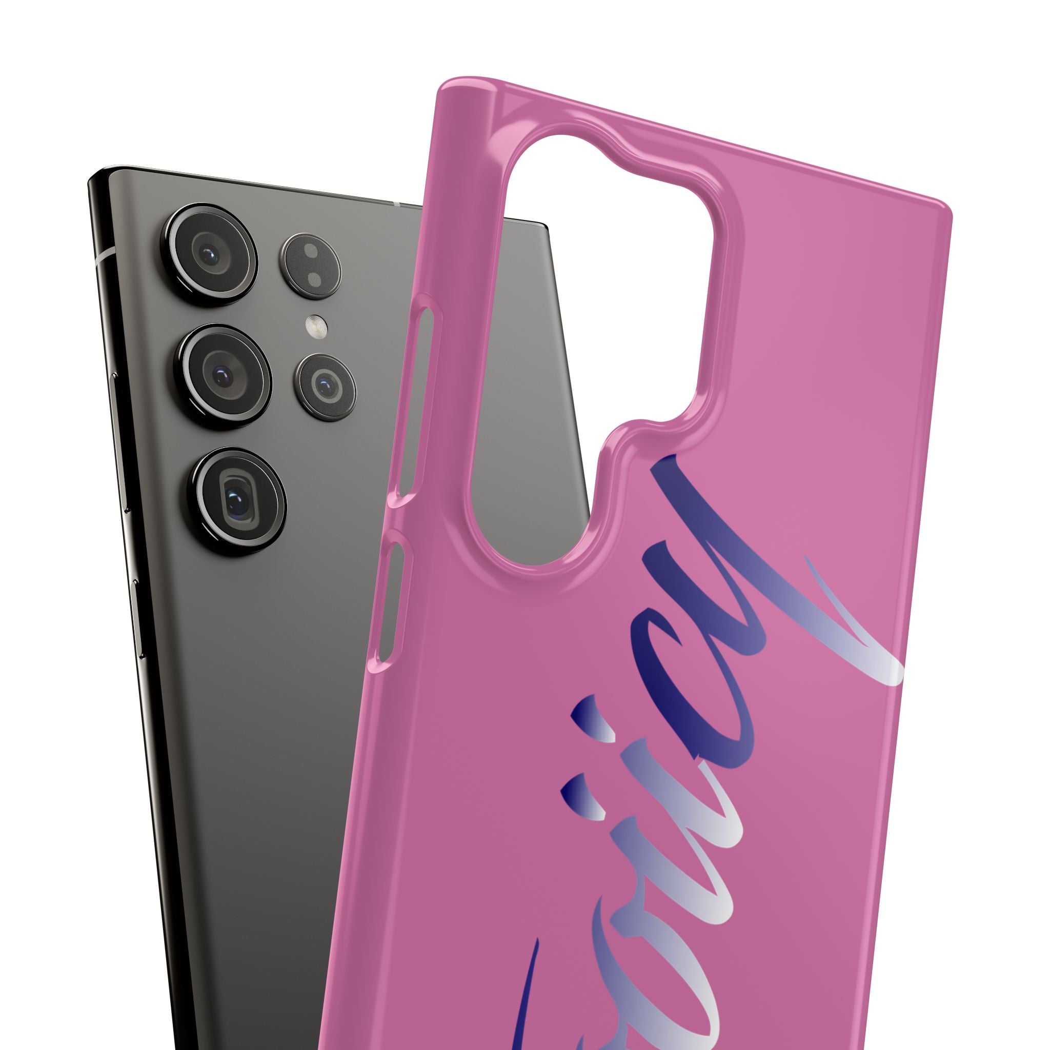 Stylish Pink Snap Case - ‘Tooiicy’ Design for Trendy Smartphone Protection Printify