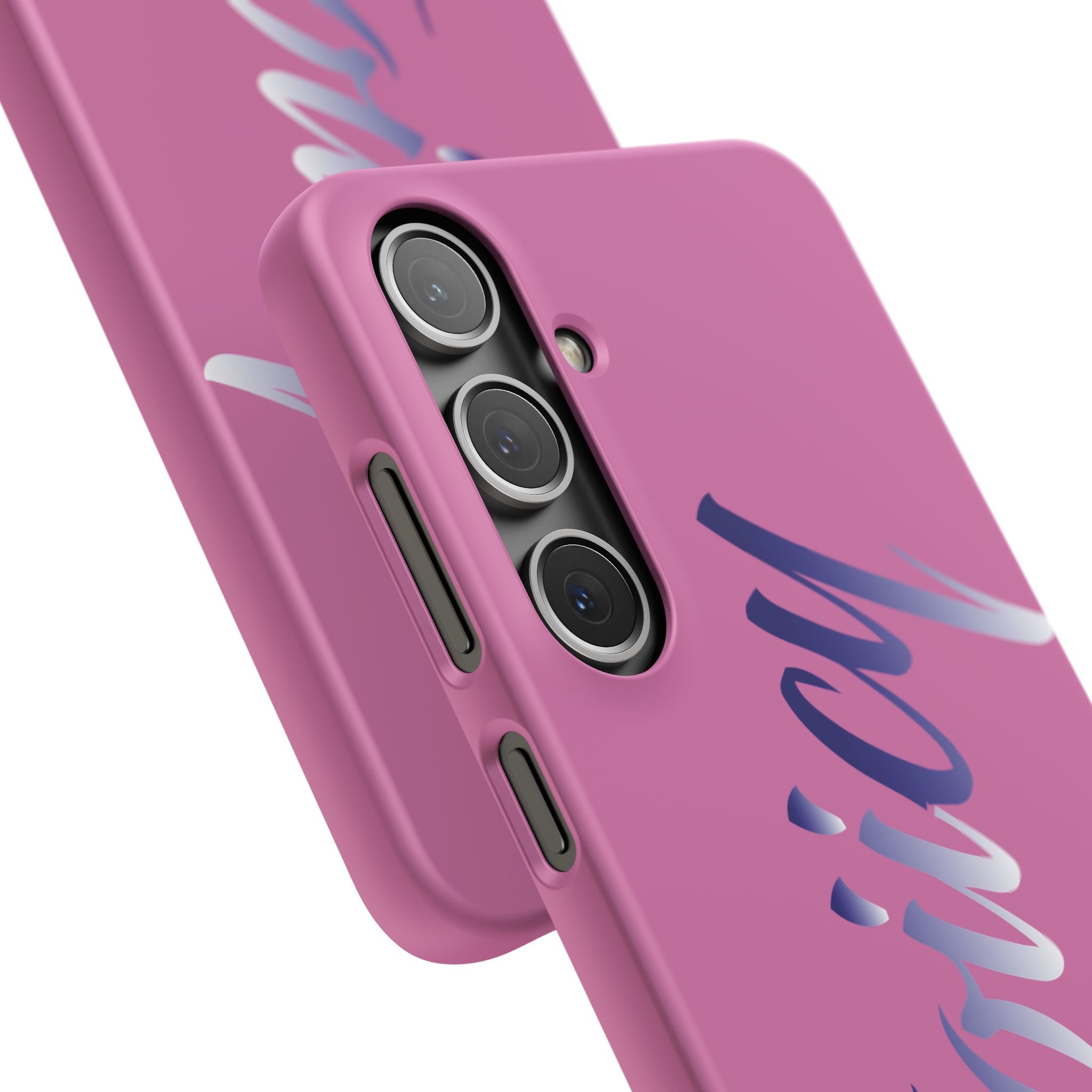 Stylish Pink Snap Case - ‘Tooiicy’ Design for Trendy Smartphone Protection Printify