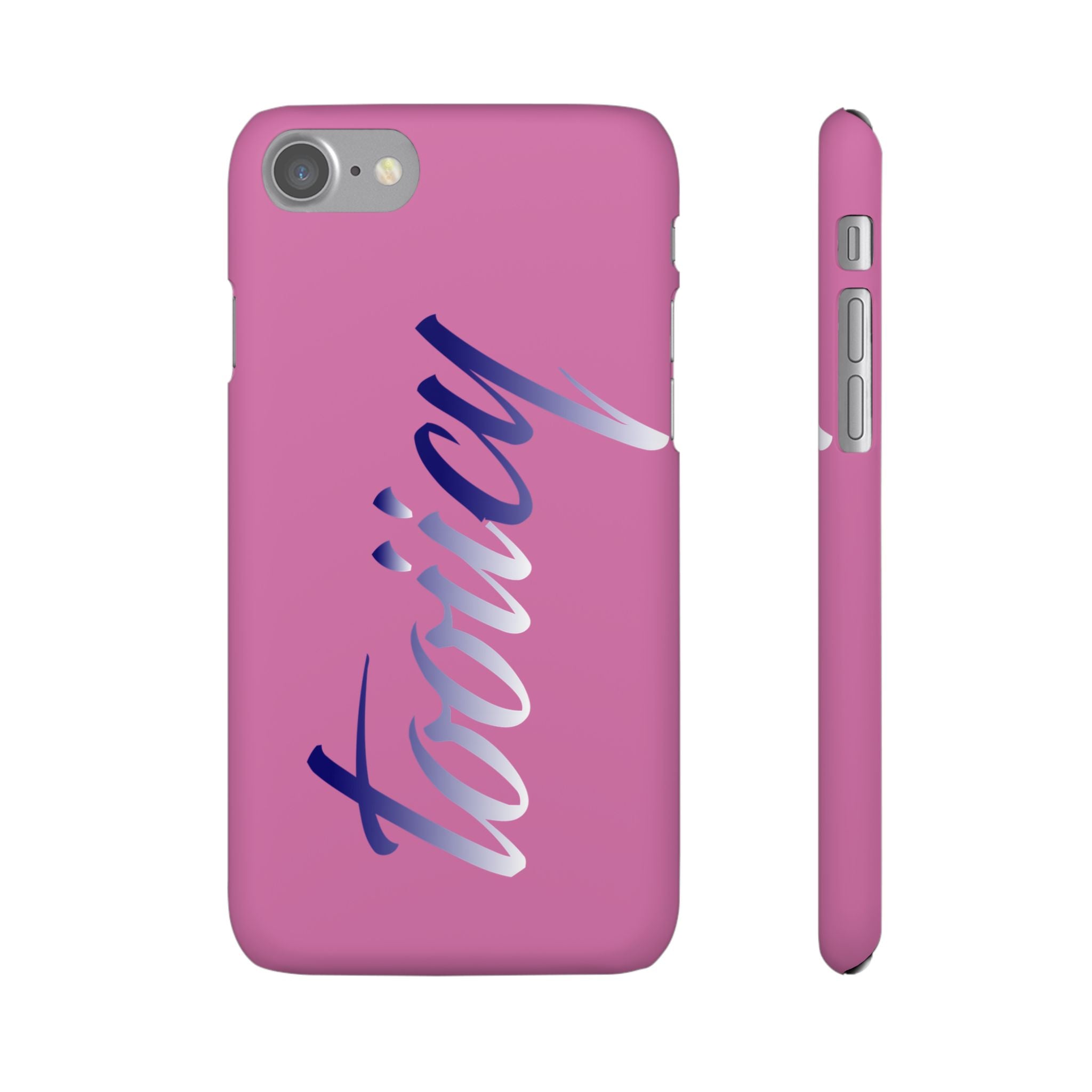 Stylish Pink Snap Case - ‘Tooiicy’ Design for Trendy Smartphone Protection Printify
