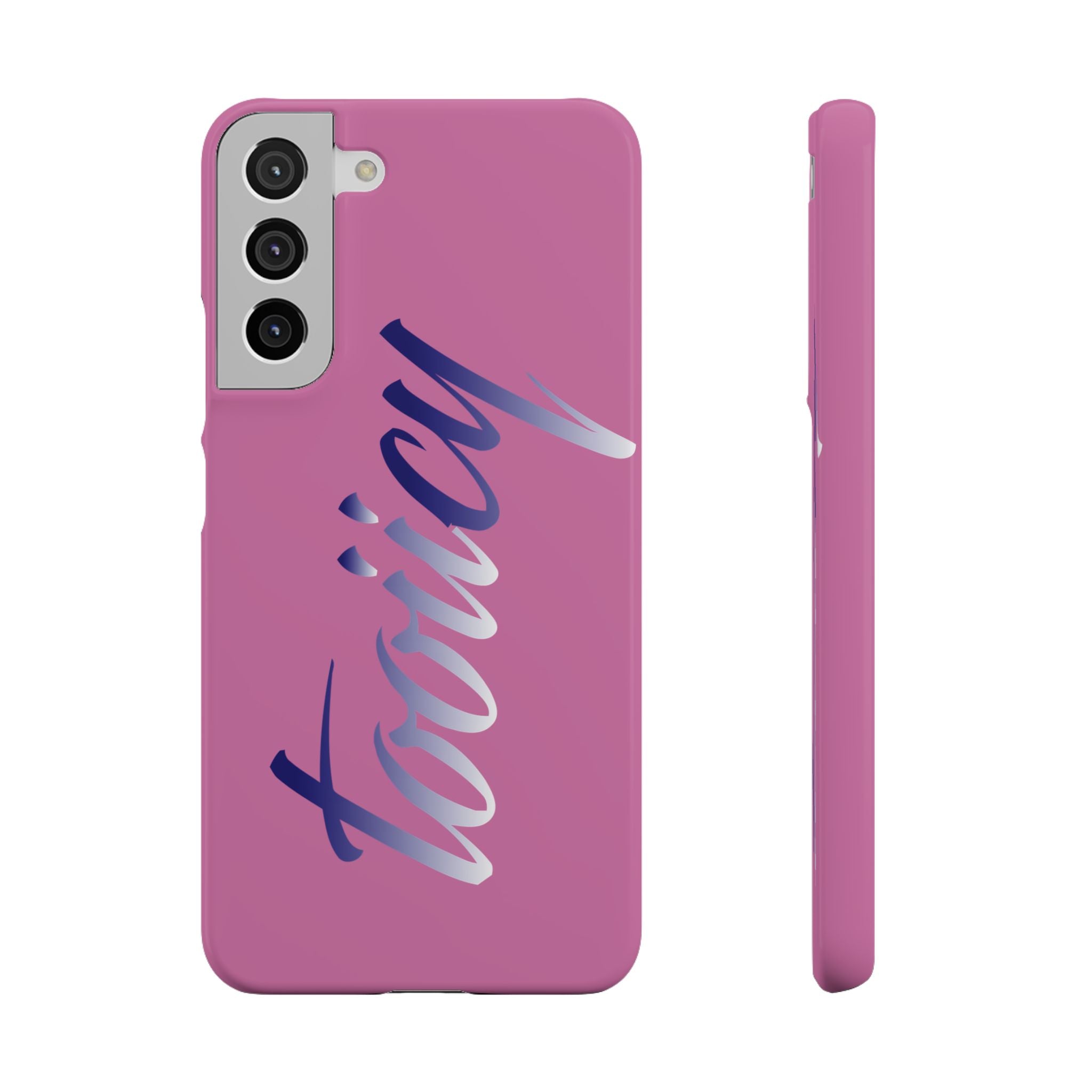 Stylish Pink Snap Case - ‘Tooiicy’ Design for Trendy Smartphone Protection Printify