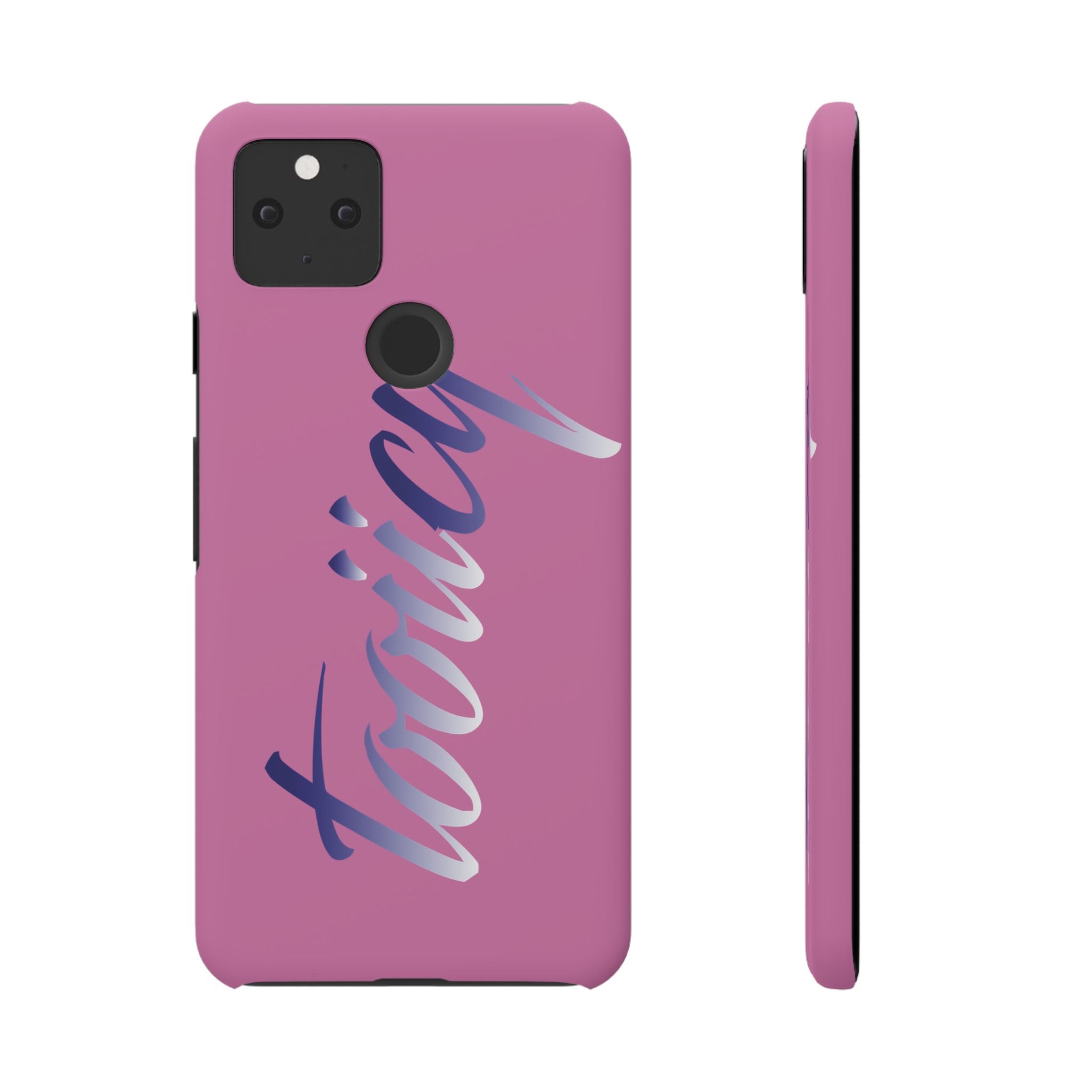 Stylish Pink Snap Case - ‘Tooiicy’ Design for Trendy Smartphone Protection Printify