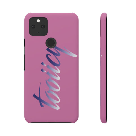 Stylish Pink Snap Case - ‘Tooiicy’ Design for Trendy Smartphone Protection